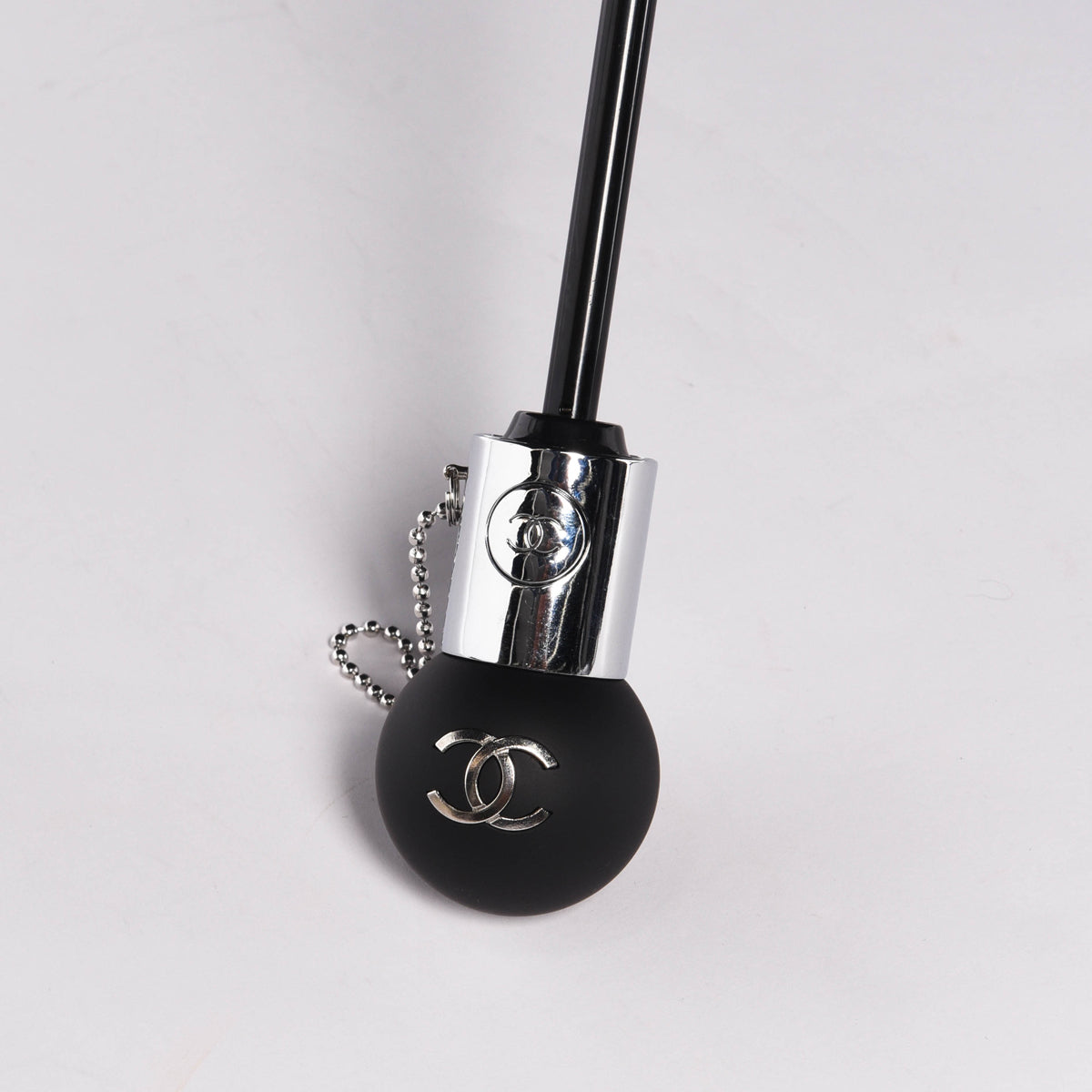 Chanel Beige & Black Nylon CC Logo Umbrella