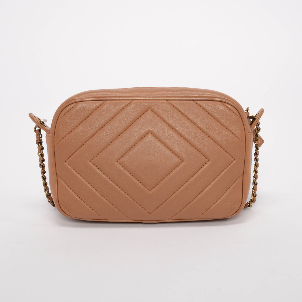 Chanel Camel Lambskin Pyramid CC Camera Bag