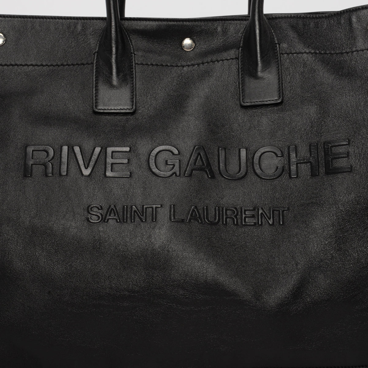 Saint Laurent Black Smooth Calfskin Rive Gauche Tote