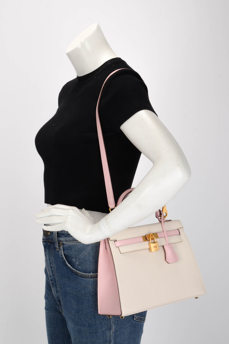 Hermes HSS Craie & Rose Sakura Chevre Mysore Kelly 25