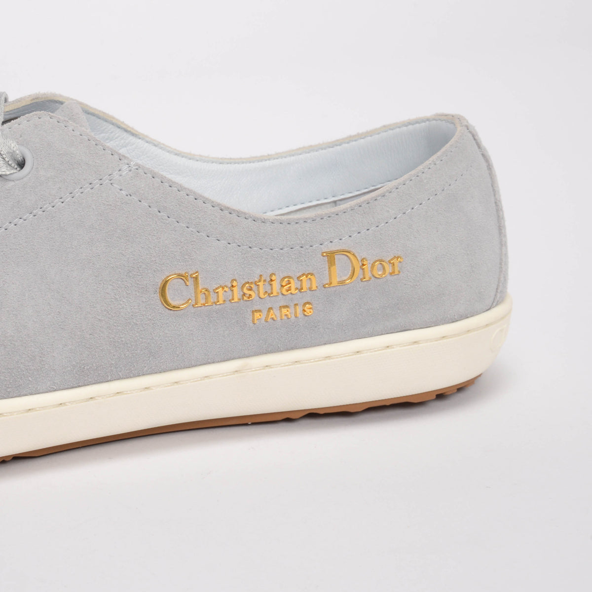 Dior Pale Blue Suede Lucky Sneakers 38