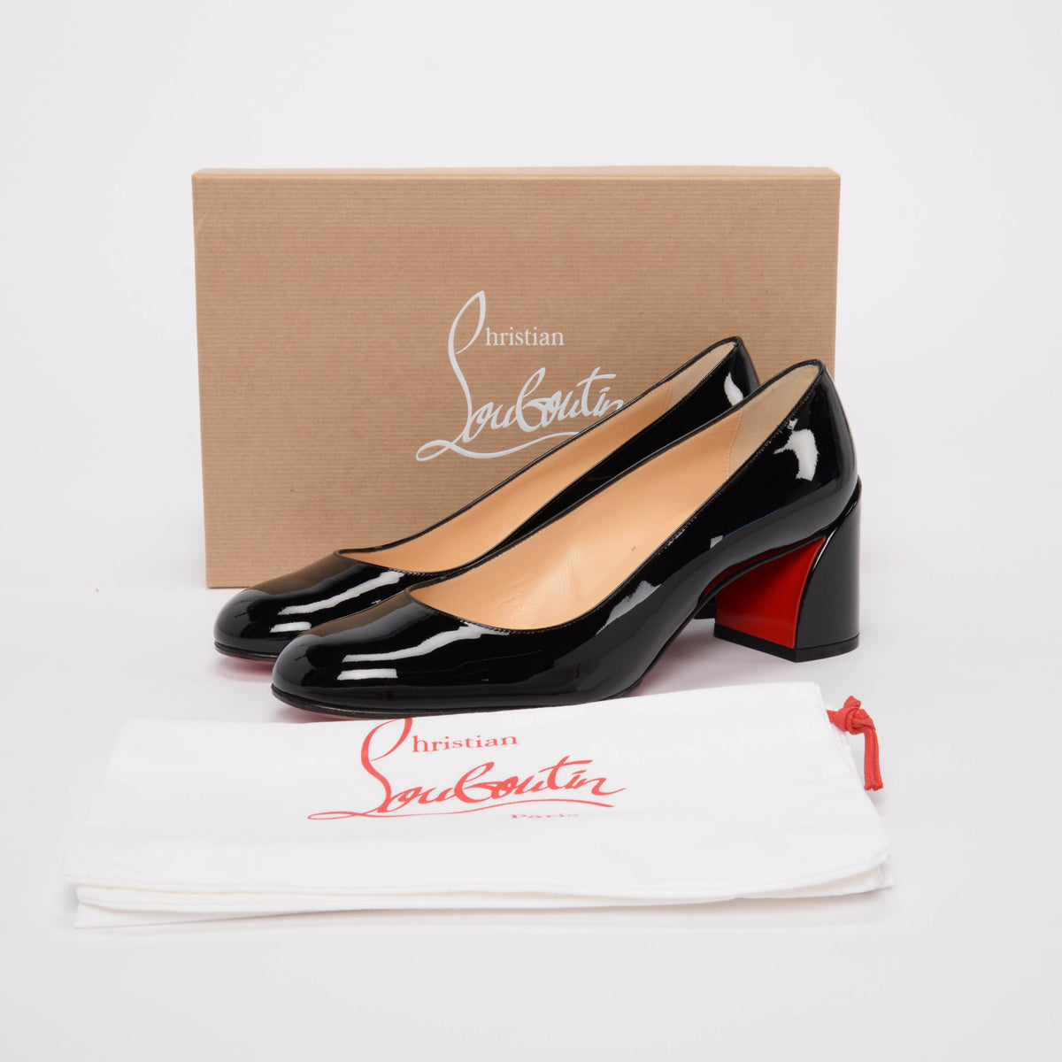 Christian Louboutin Black Patent Miss Sab Pumps 38.5