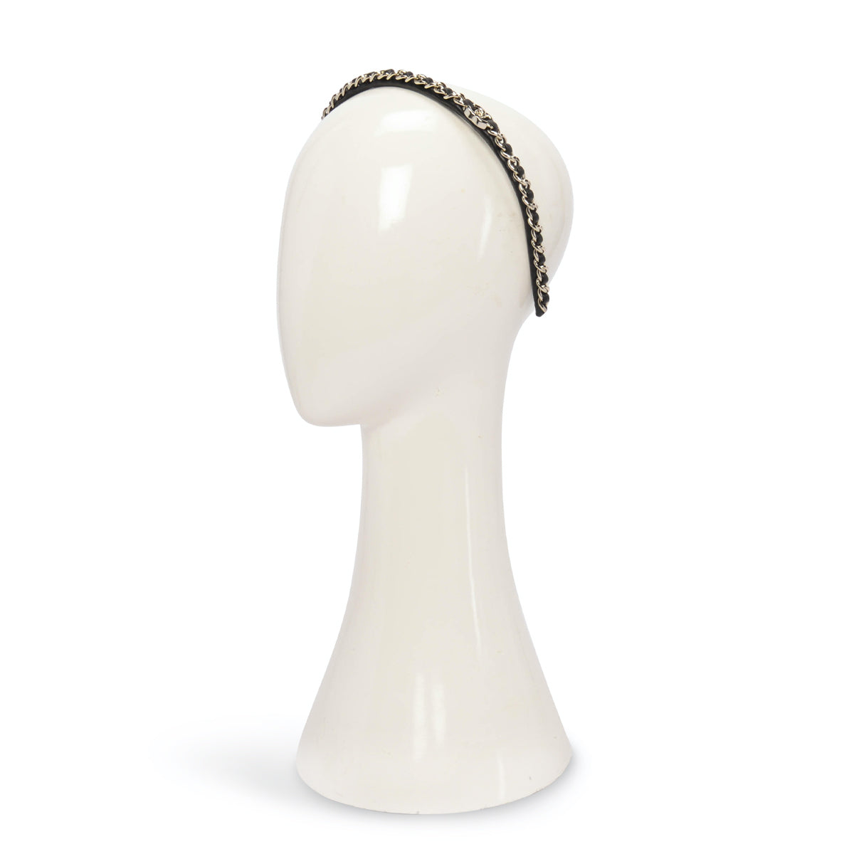 Chanel Black Lambskin CC Turnlock Chain Headband