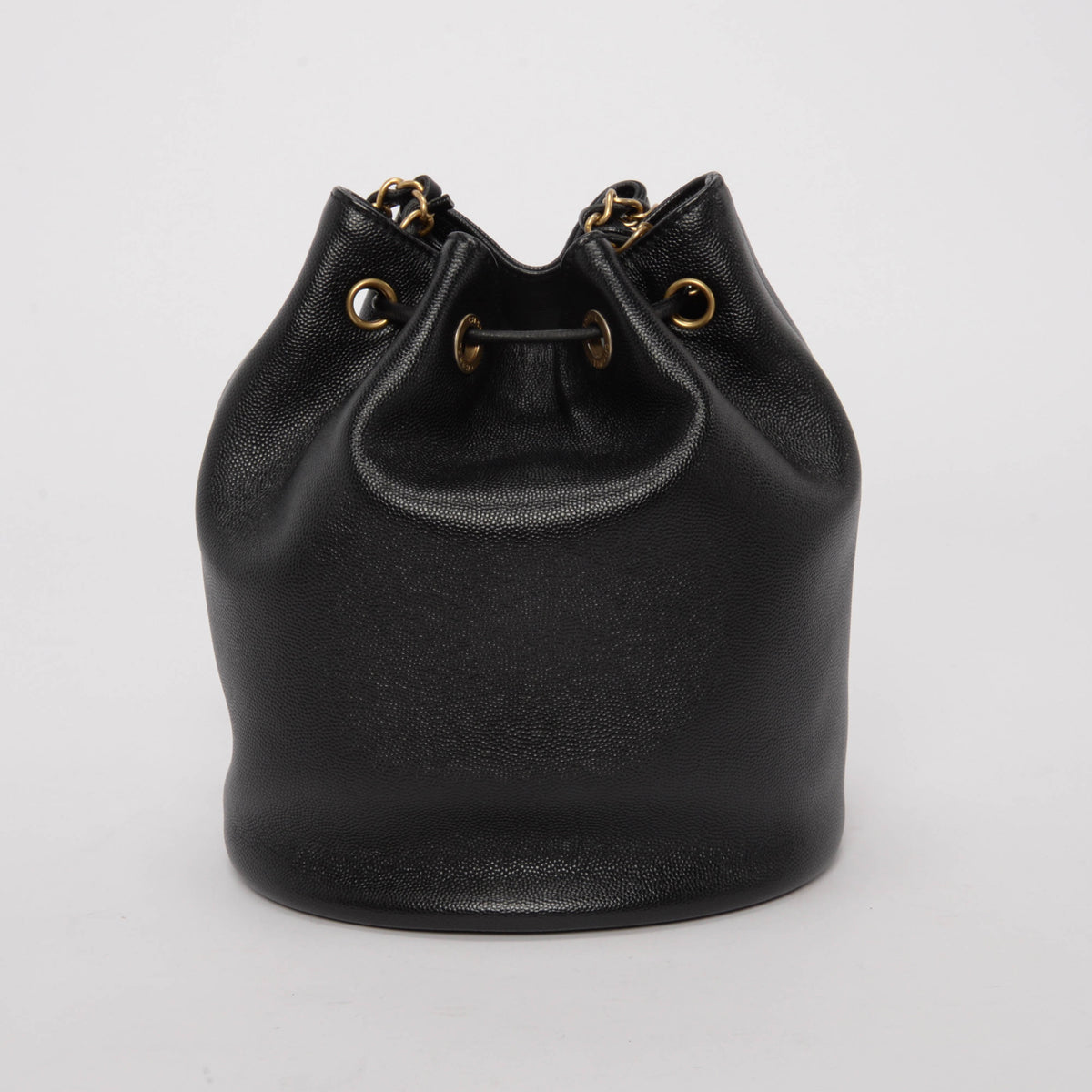 Chanel Black Caviar Small Deauville Bucket Bag