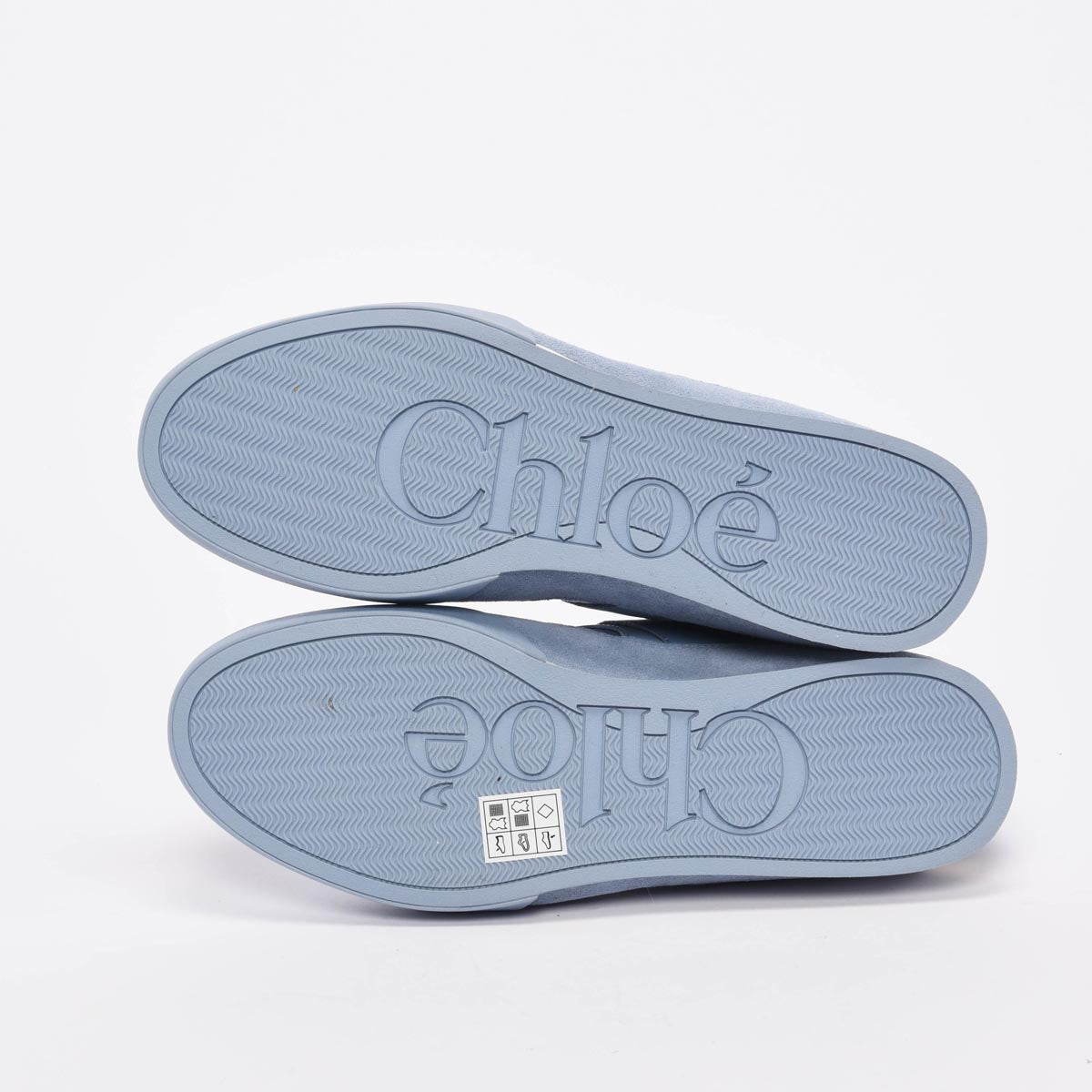 Chloe Pearl Blue Suede & Mesh Kick Sneakers 39