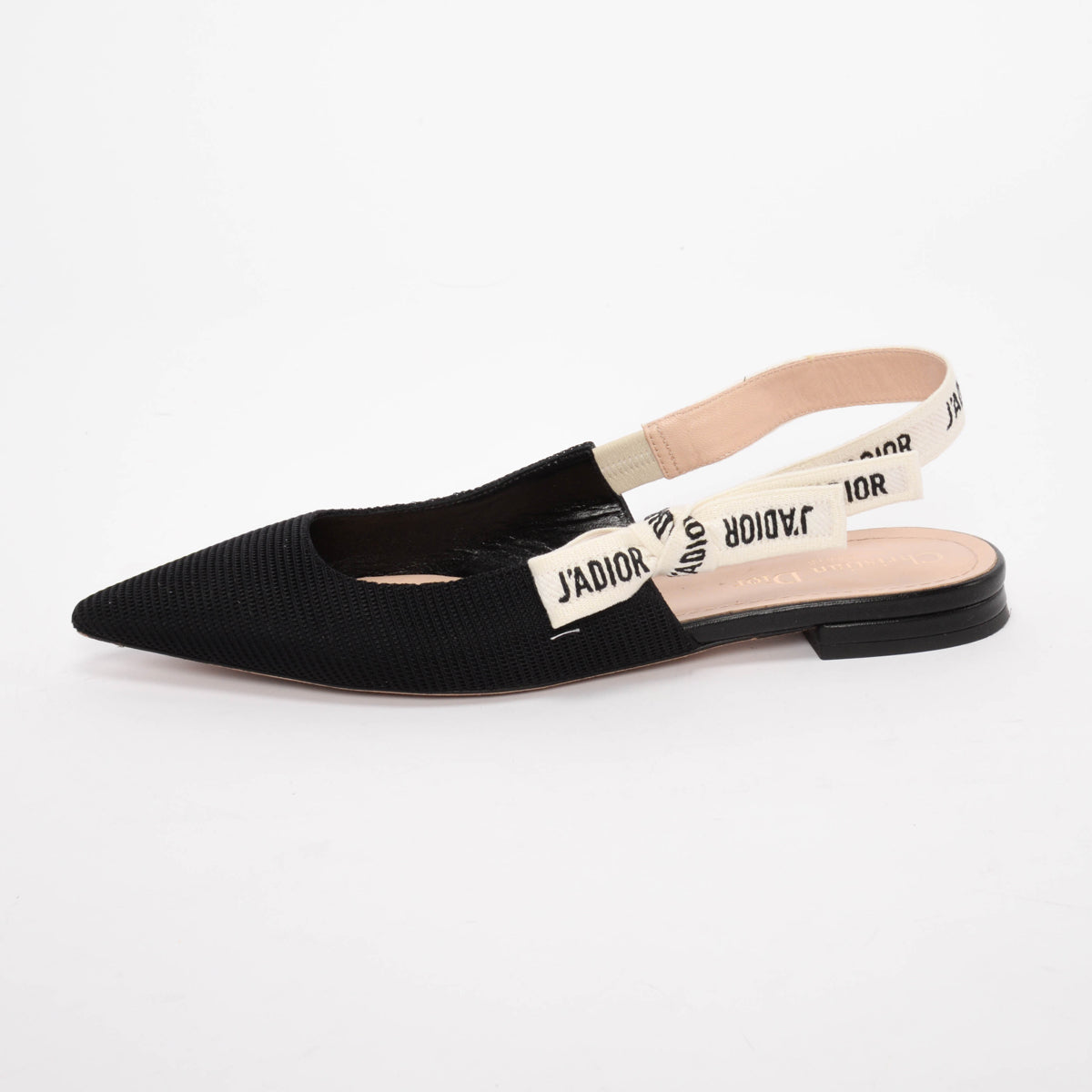 Dior Black Technical Fabric J'Adior Slingback Flats 38.5