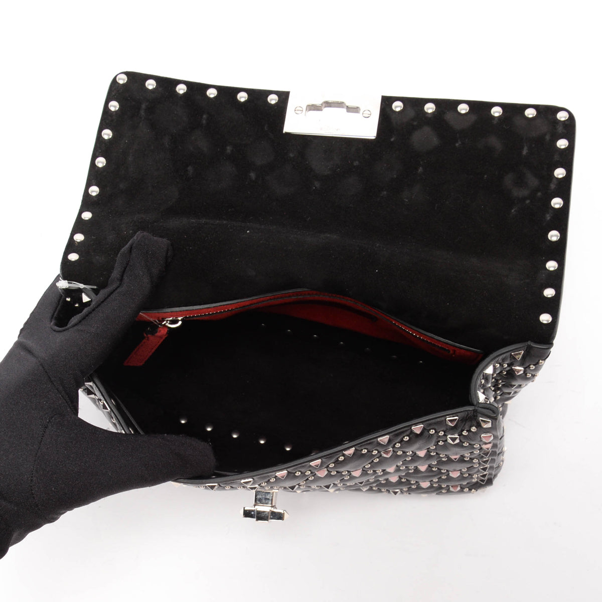Valentino Black Micro Studs Medium Rockstud Spike It Bag