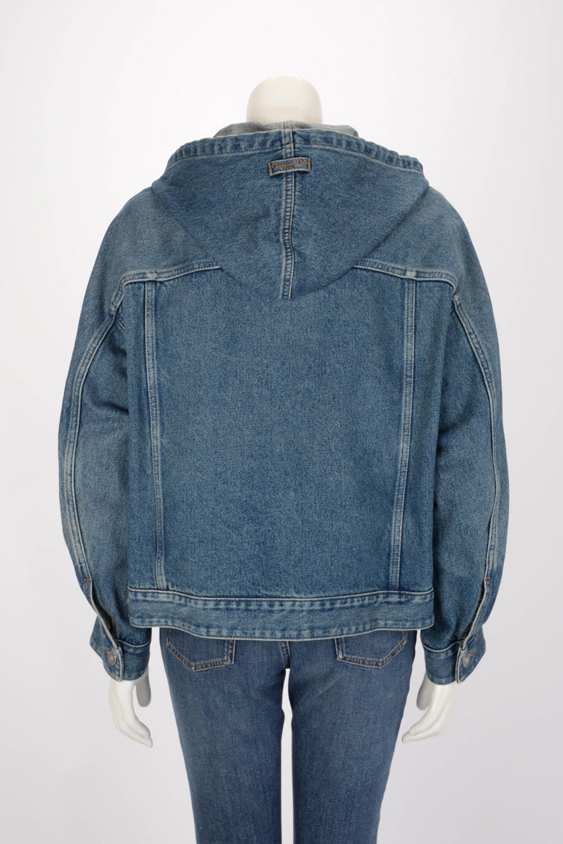 Dior Stonewashed Denim Oversized Hooded Jacket FR 38