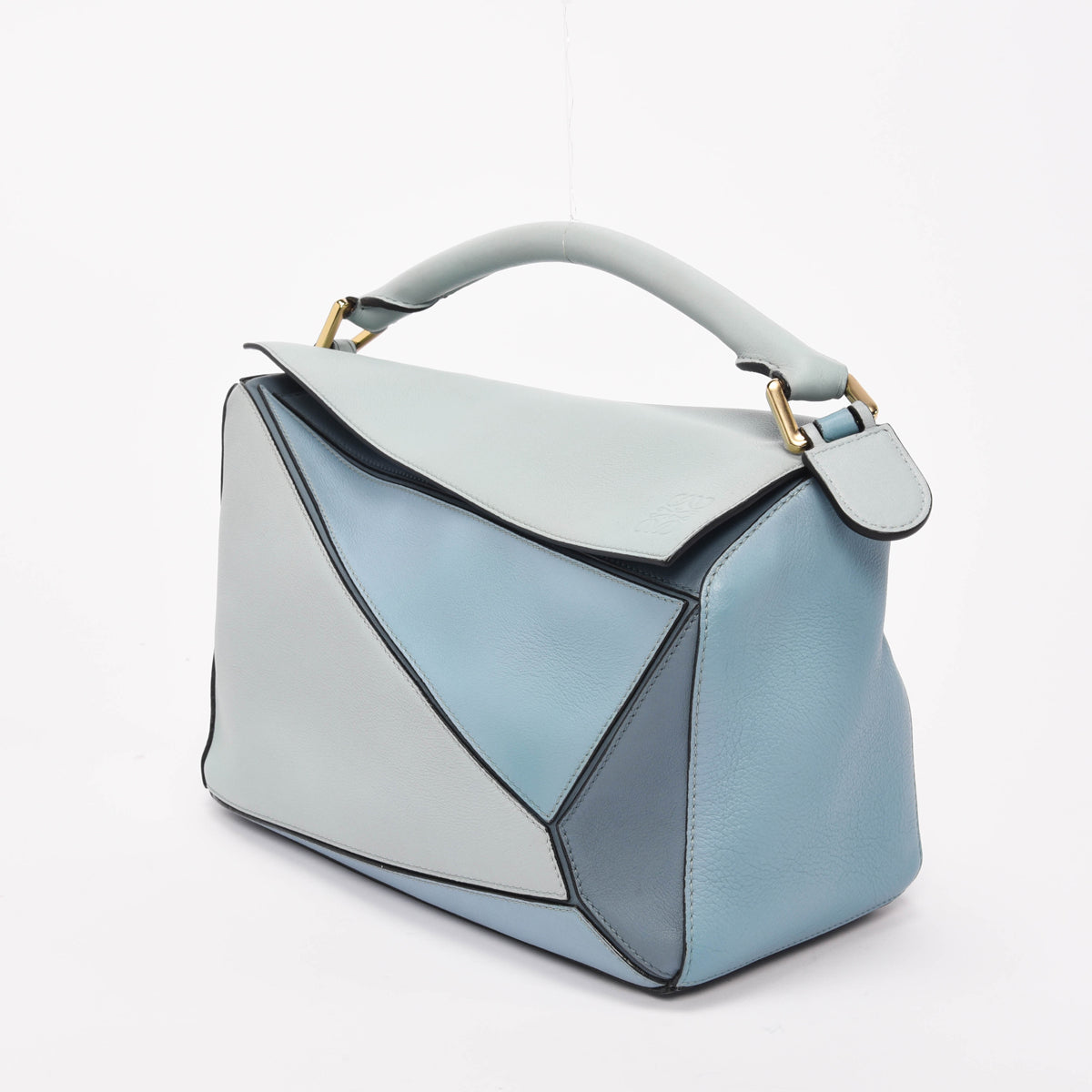 Loewe Blue Tri-Colour Calfskin Medium Puzzle Bag
