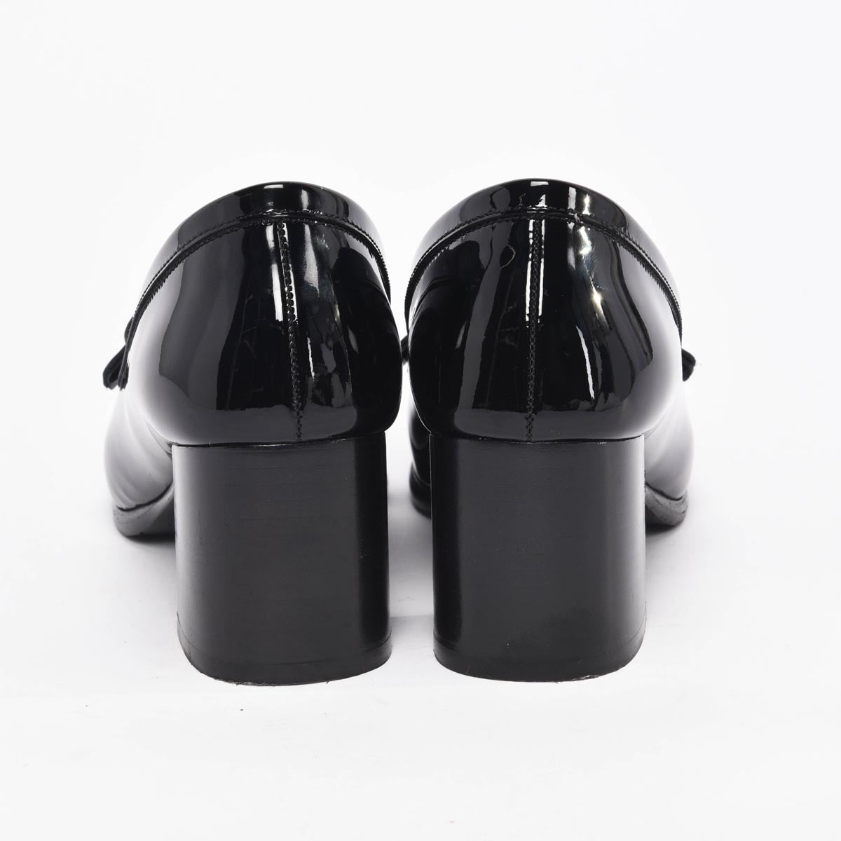 Ferragamo Black Patent Marlena Gancini Ornament Pumps 7