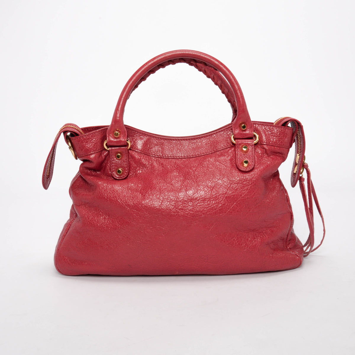 Balenciaga Raspberry Arena Lambskin Town Bag