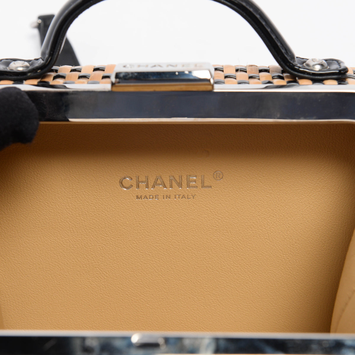 Chanel Natural Rattan Wicker Medium CC Filigree Vanity Case