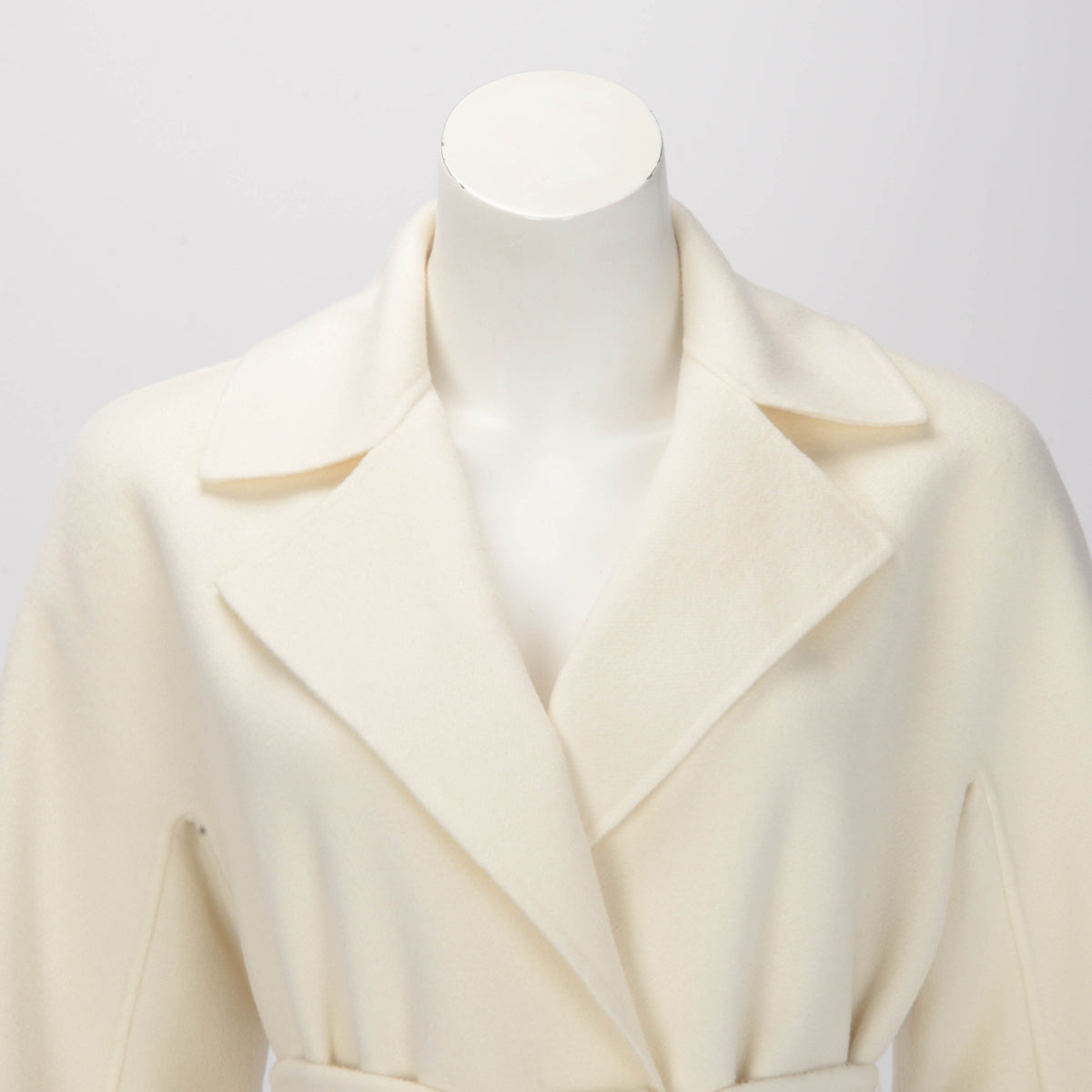 Max Mara Studio White Wool Long Coat IT 36