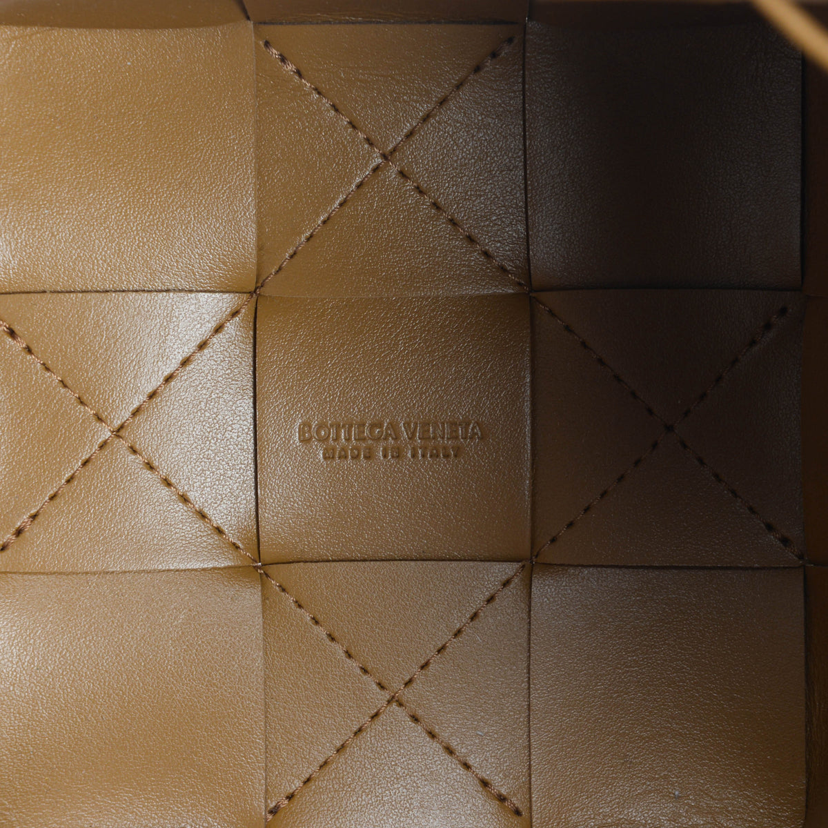 Bottega Veneta Camel Intreccio Small Cassette Bucket Bag