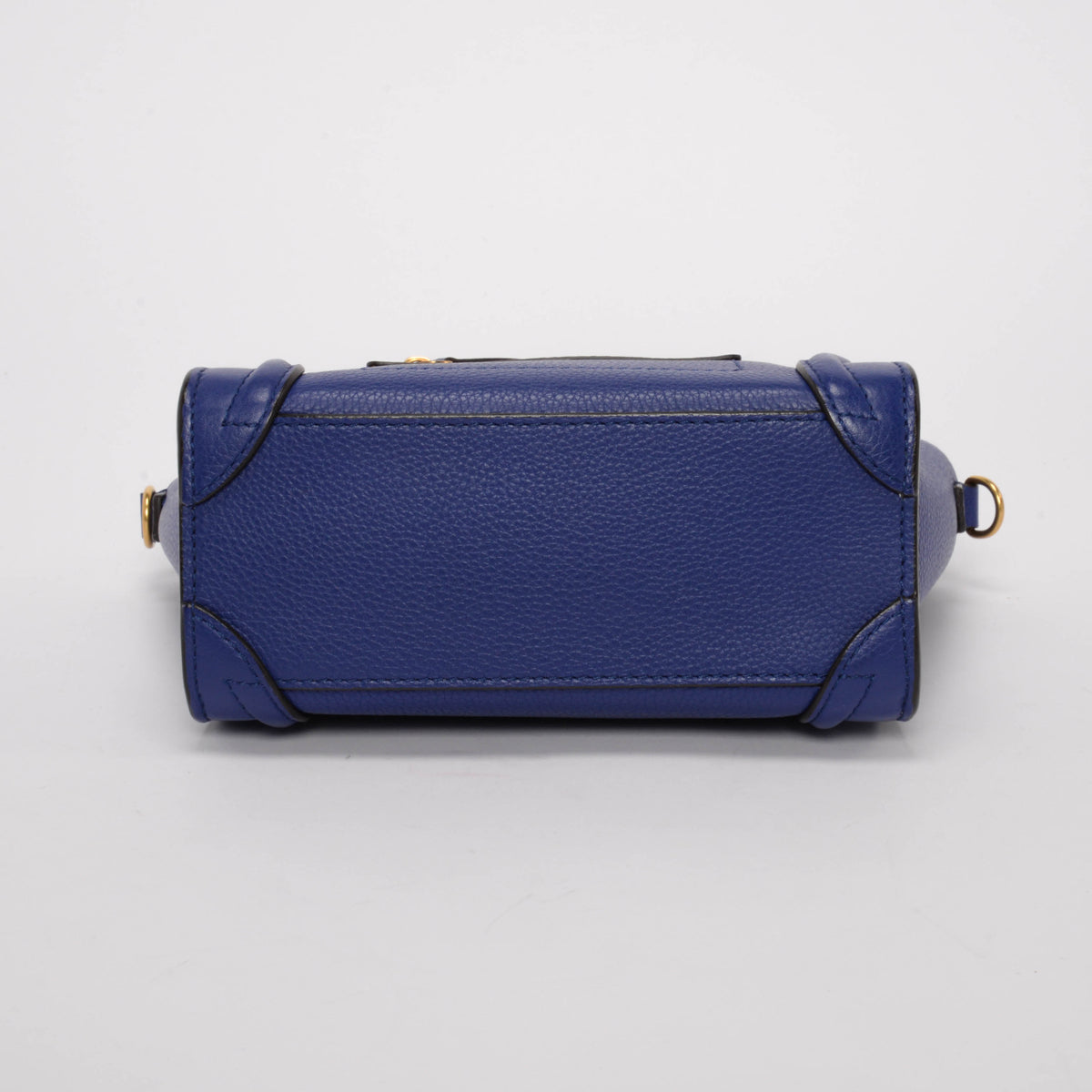 Celine Indigo Drummed Calfskin Micro Luggage Mini Bag