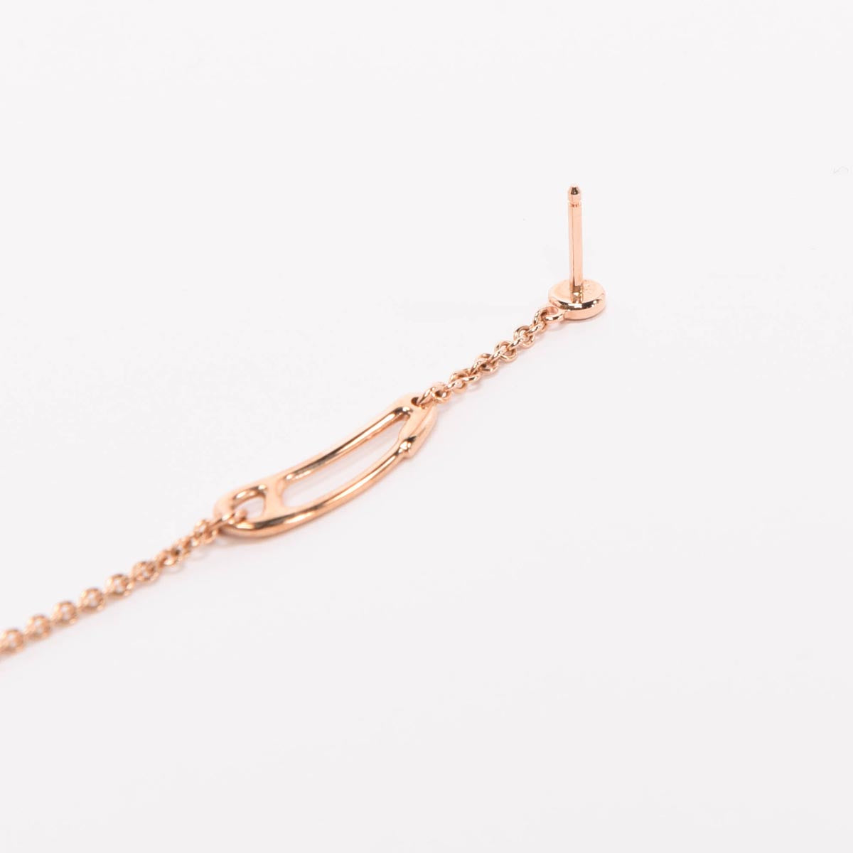 Hermes 18k Rose Gold Chaine D'ancre Mini Punk Earrings