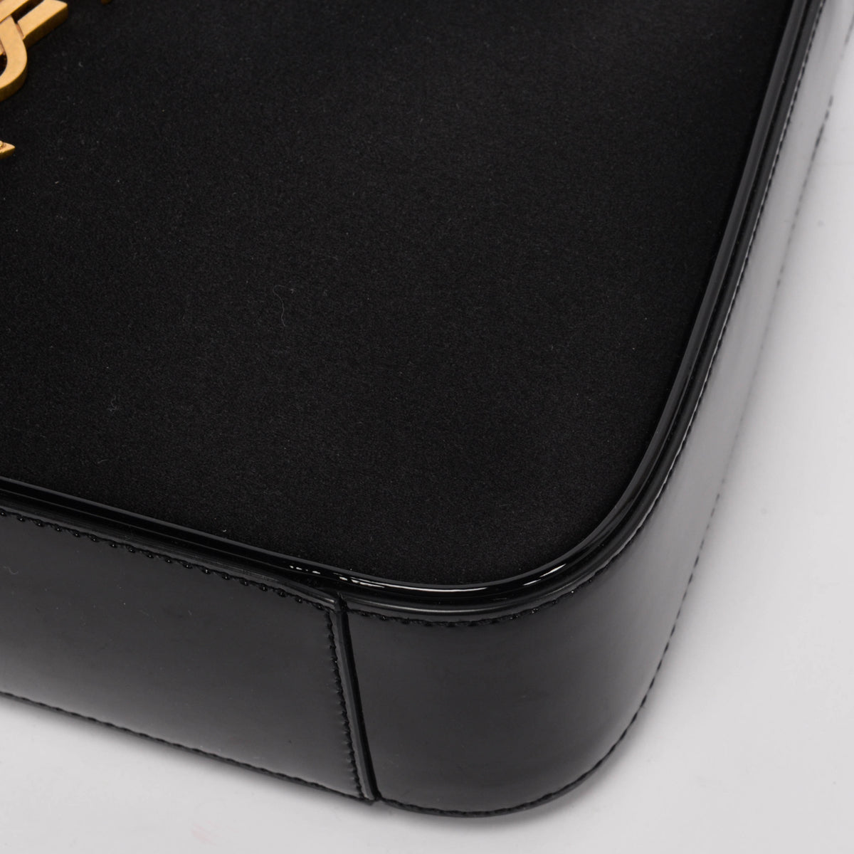 Saint Laurent Black Satin & Patent Le 5 A 7 Bag