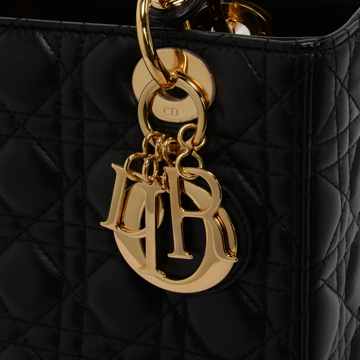 Dior Black Cannage Lambskin Medium Lady Dior Bag