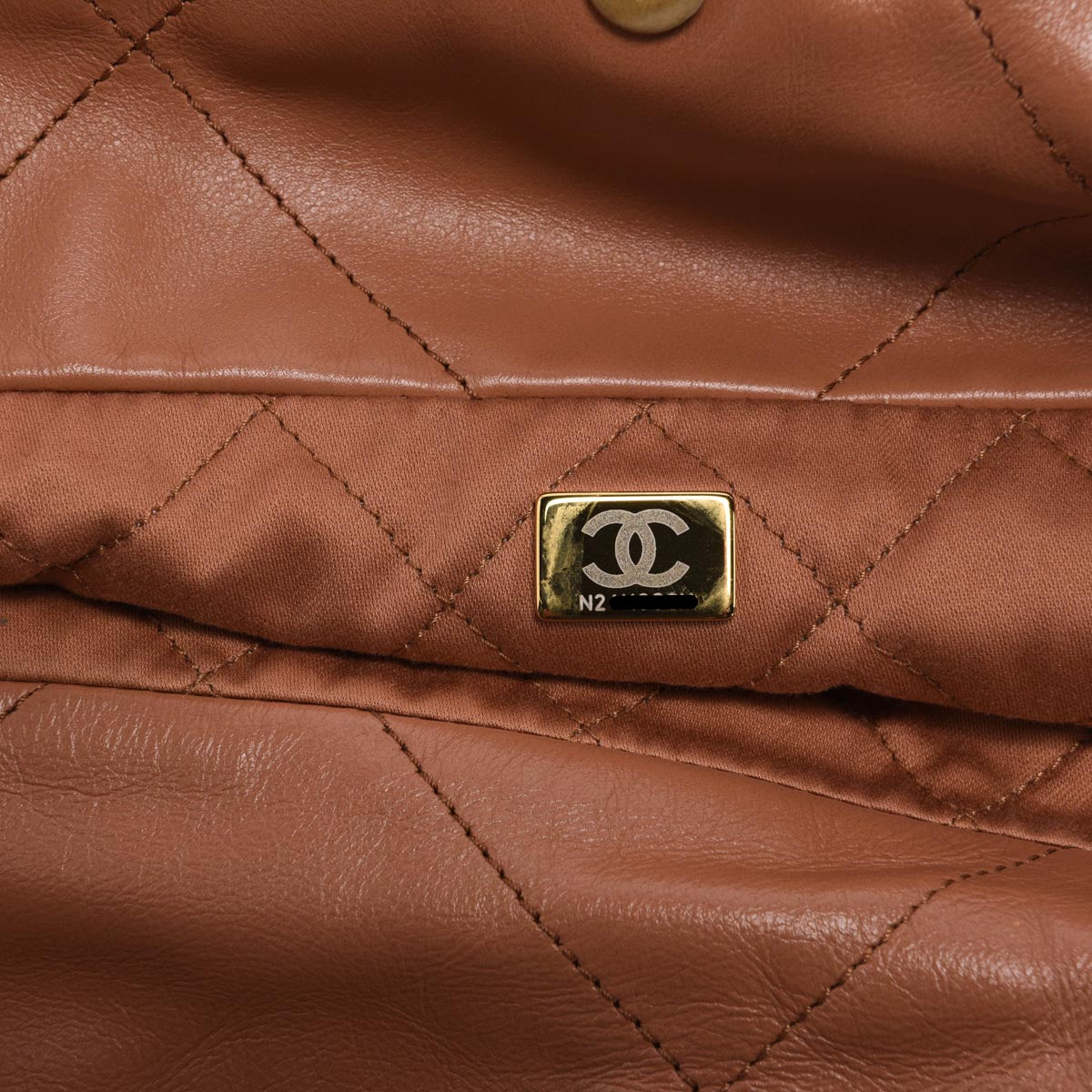 Chanel Camel Shiny Calfskin Small 22 Bag