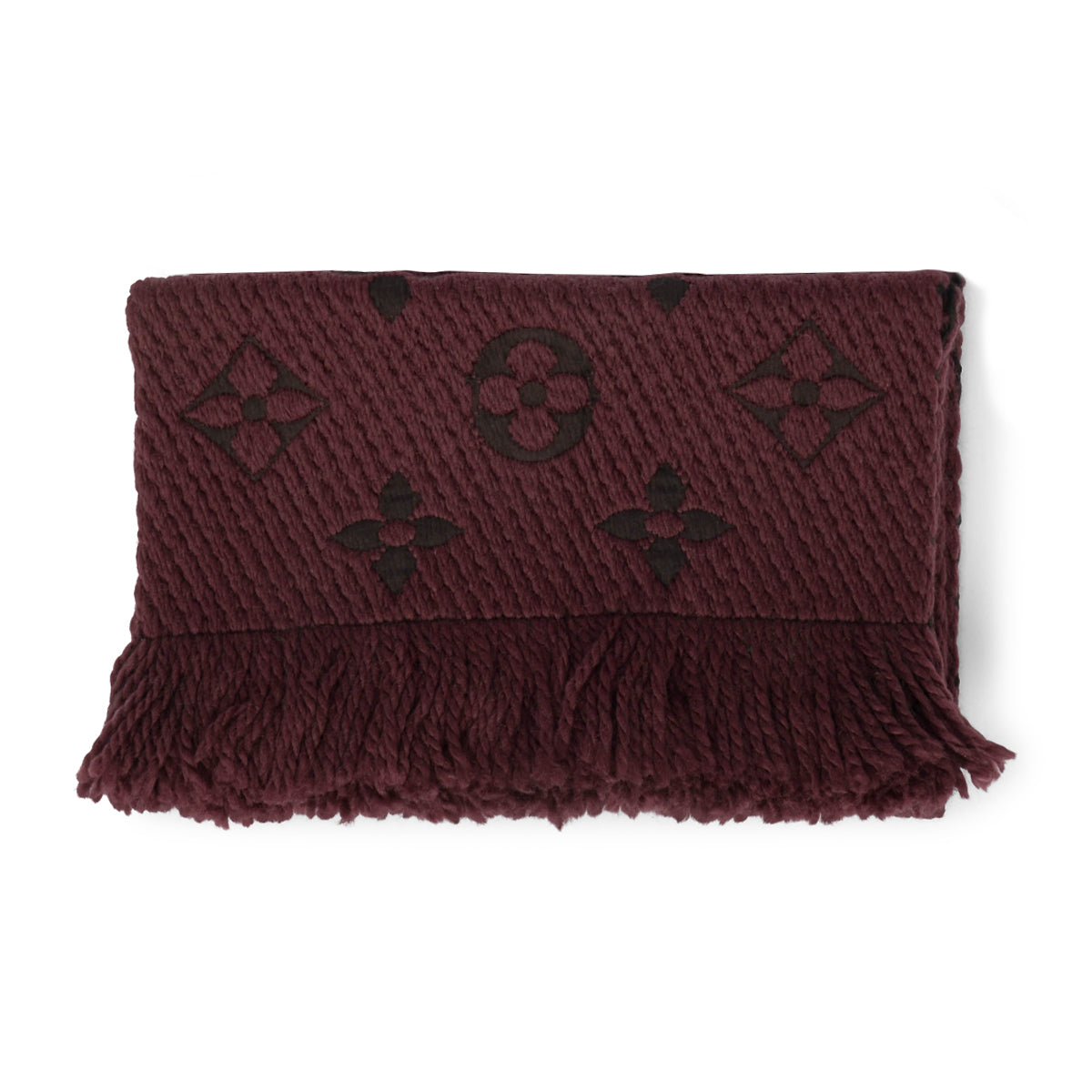 Louis Vuitton Magenta Wool Logomania Scarf