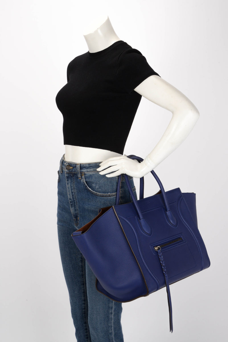 Celine Indigo Smooth Calf Medium Phantom Luggage Tote