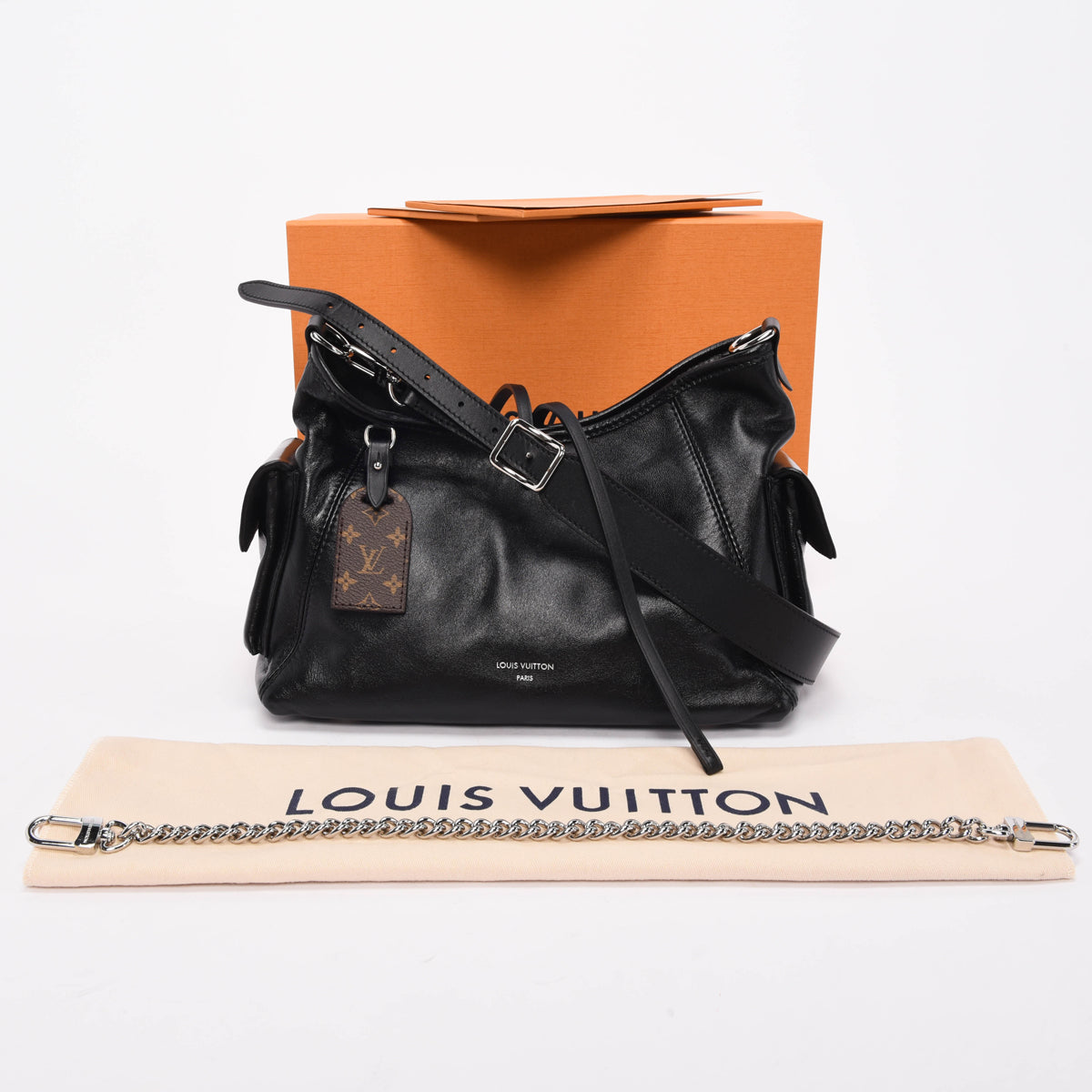 Louis Vuitton Black Lambskin CarryAll Cargo Vibe PM