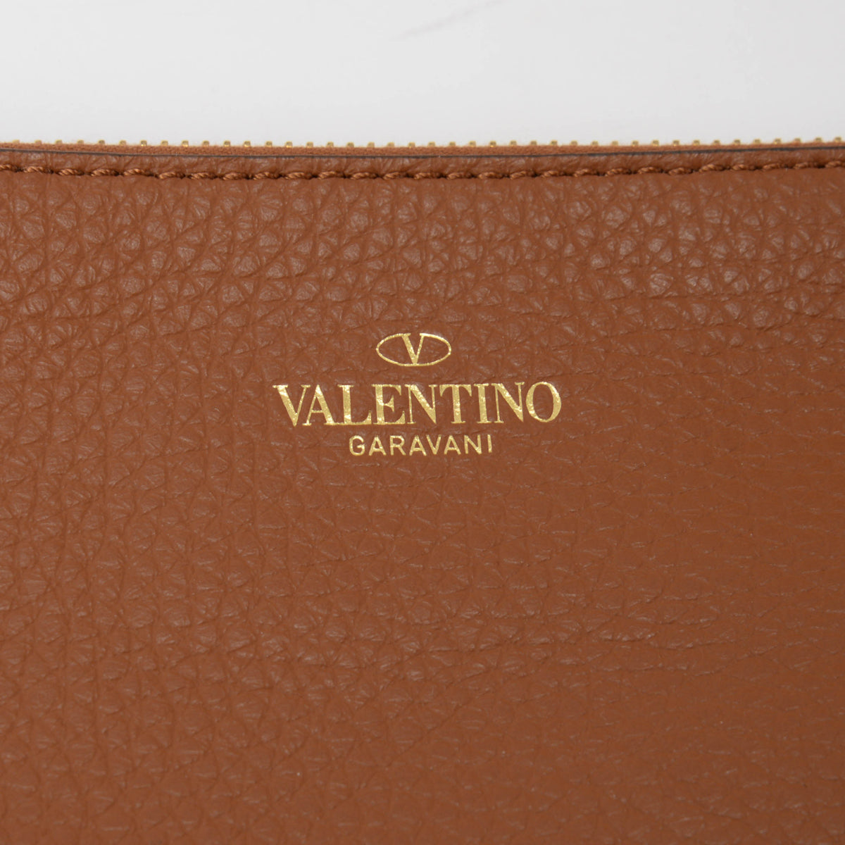 Valentino Tan Calfskin & Raffia Medium Rockstud VLogo Tote