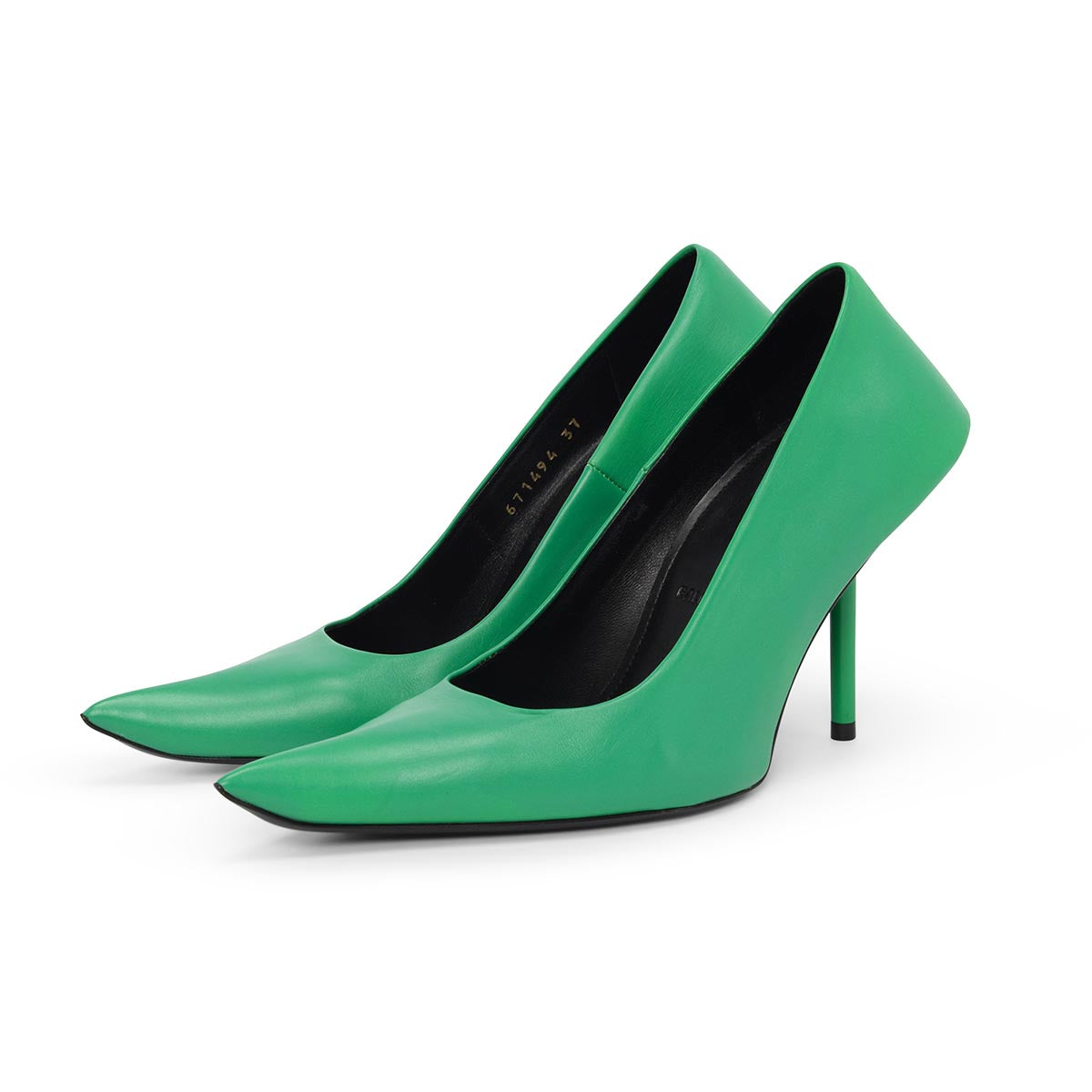 Balenciaga Green Shiny Calfskin Essex Pumps 37