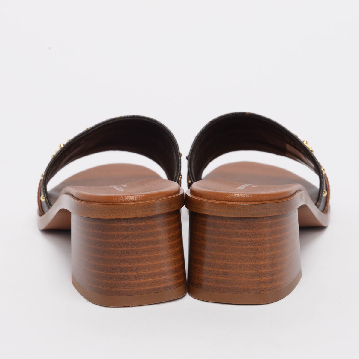 Louis Vuitton Tan Monogram Lockit Mules 37.5