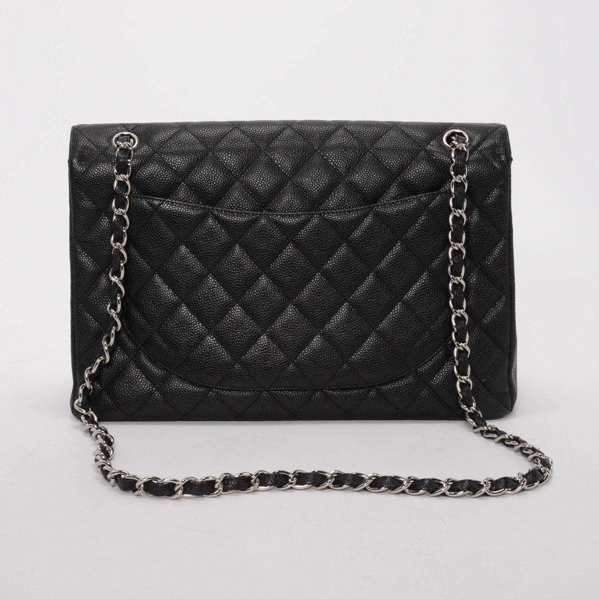 Chanel Black Quilted Caviar Jumbo Single Flap Bag