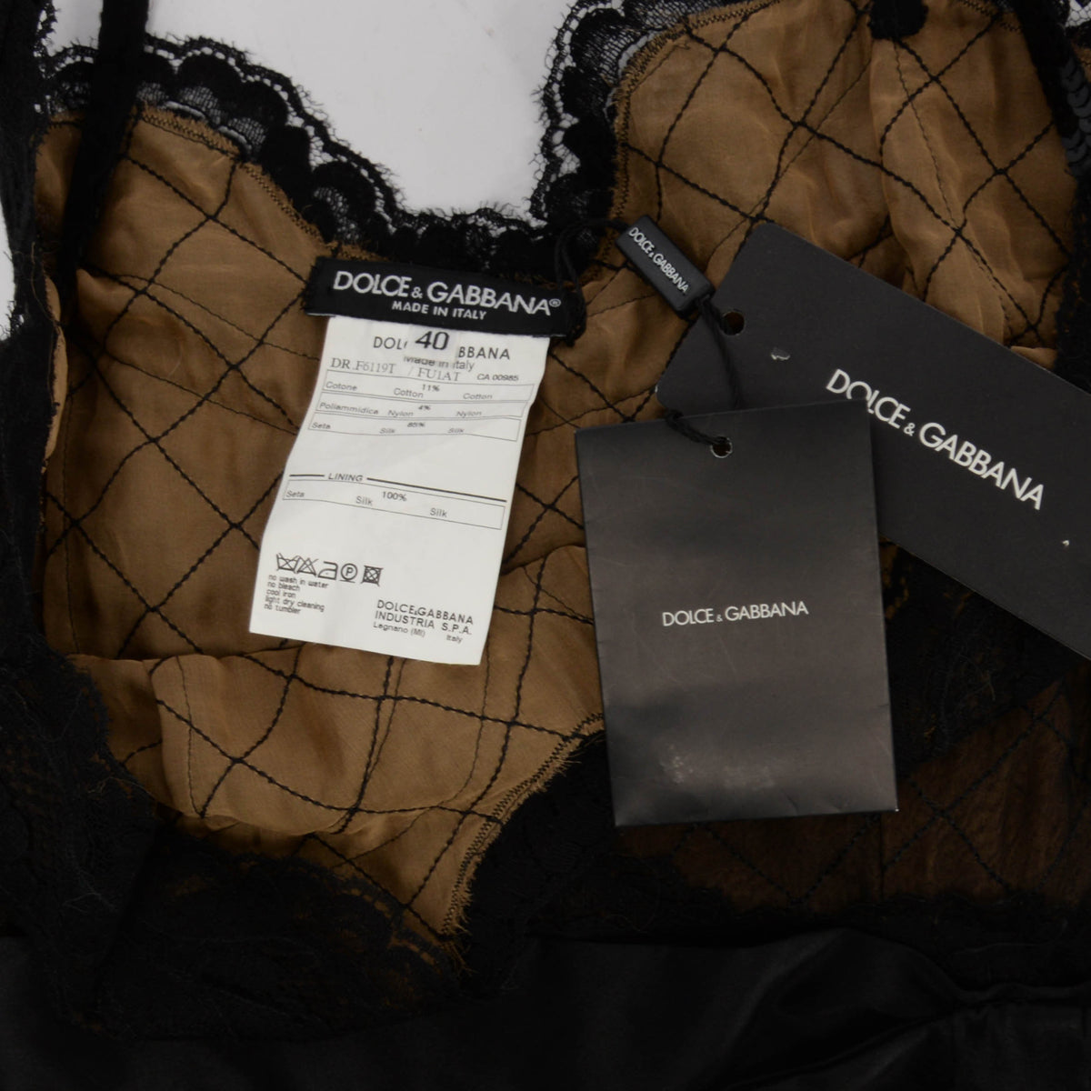 Dolce & Gabbana Black Lace Bow Waist-Detail Dress IT 40