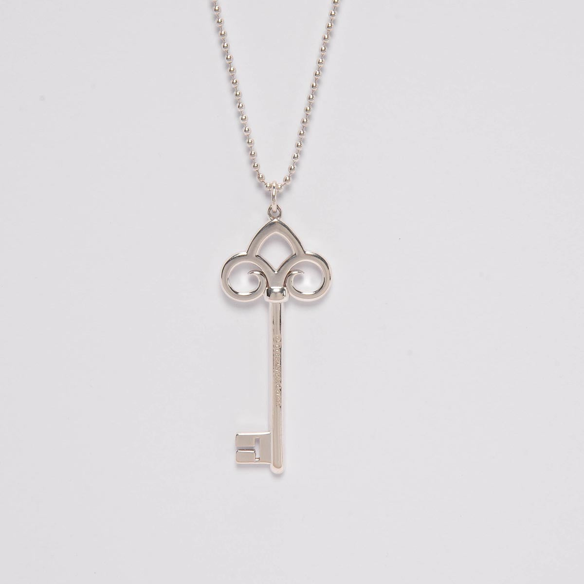 Tiffany & Co Sterling Silver Large Fleur De Lis Key Pendant