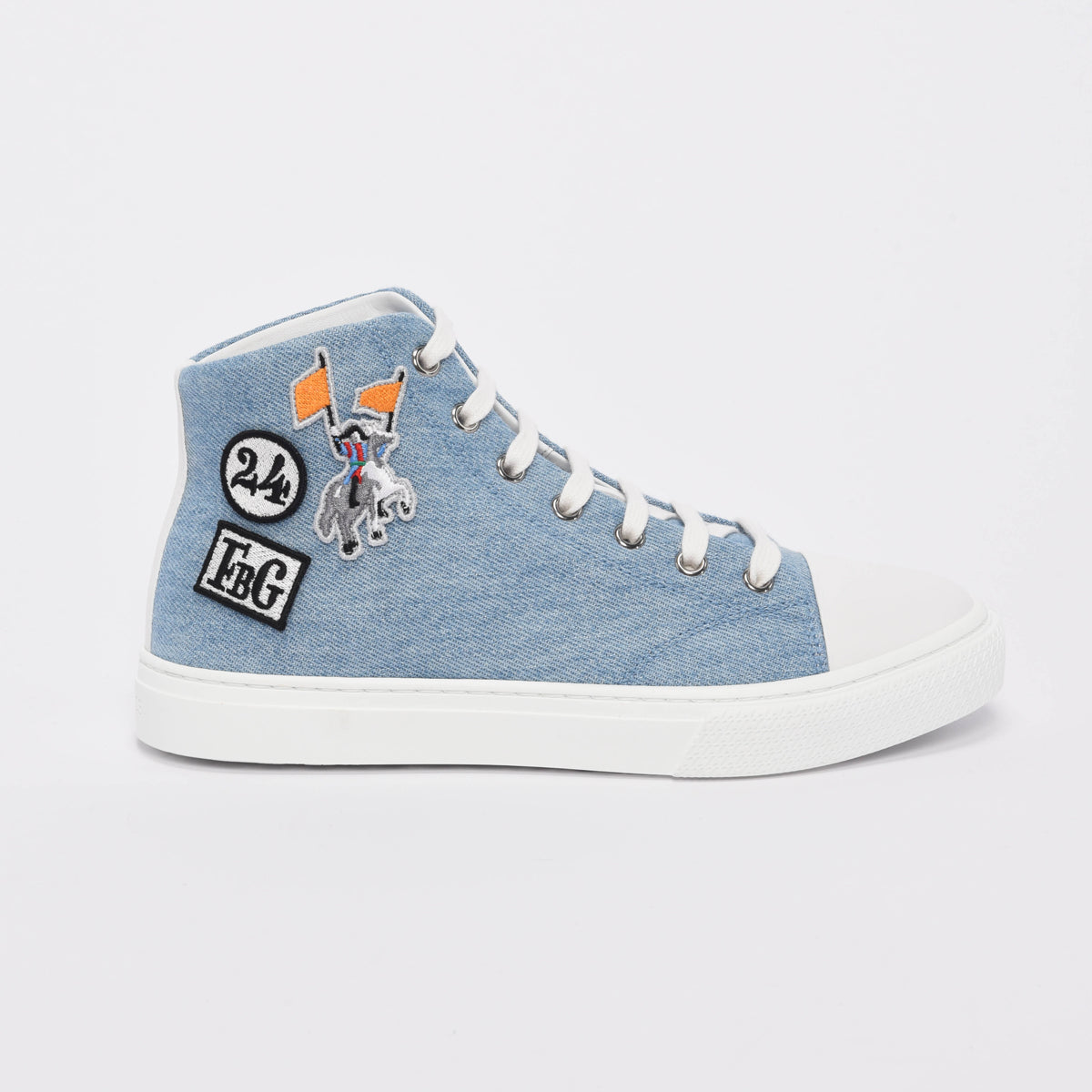 Hermes Blue Denim Illico Hi Top Sneakers 37.5