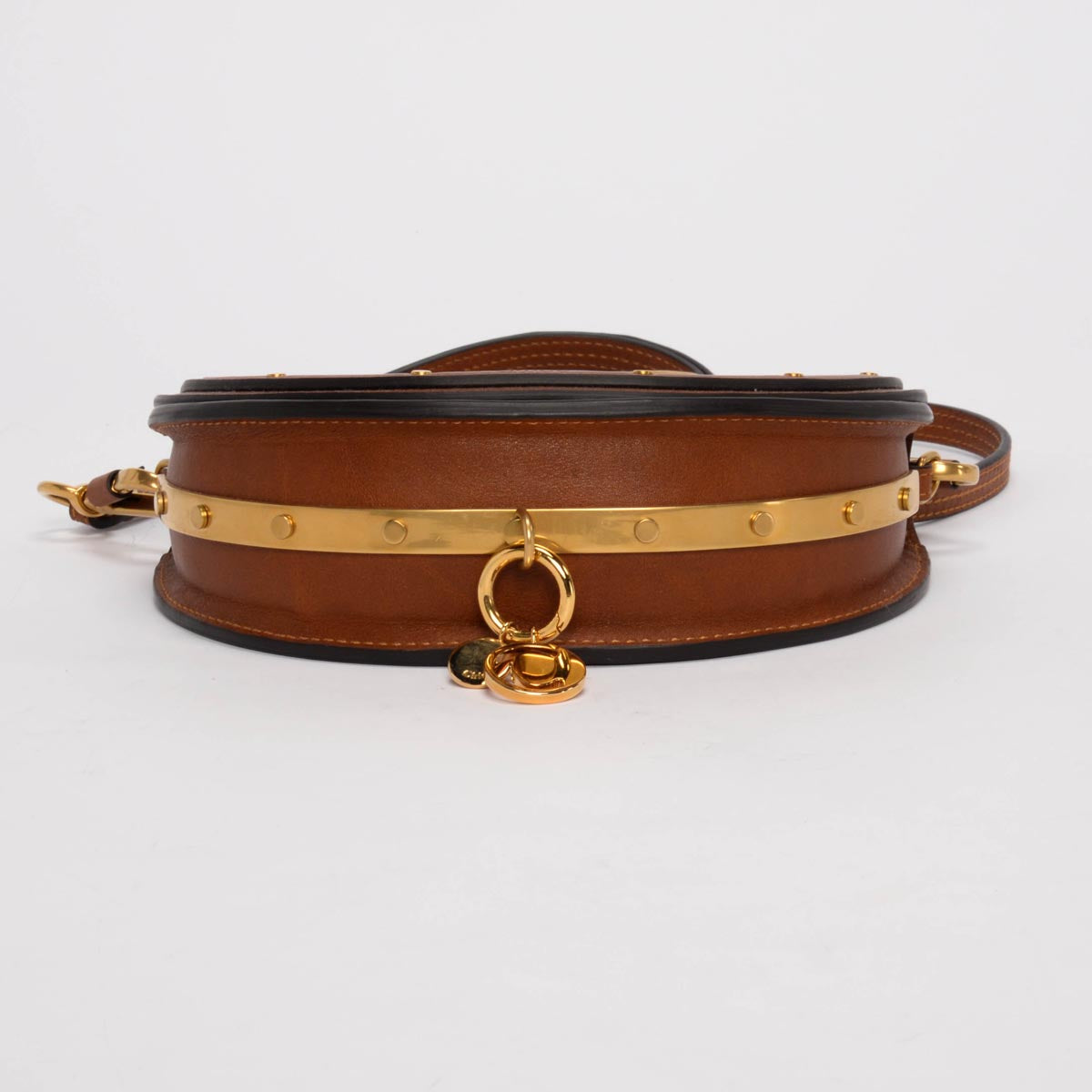 Chloe Tan Calfskin Nile Minaudiere Bracelet Bag