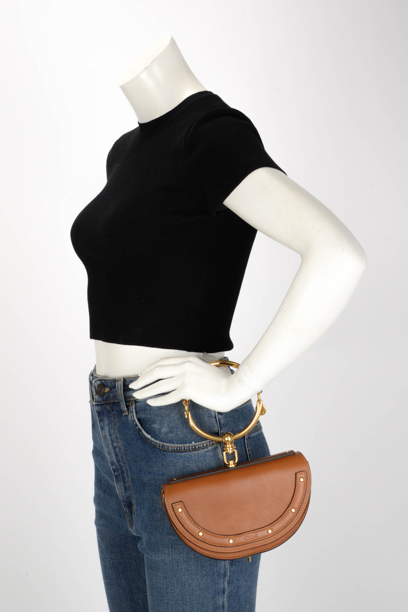 Chloe Tan Calfskin Nile Minaudiere Bracelet Bag