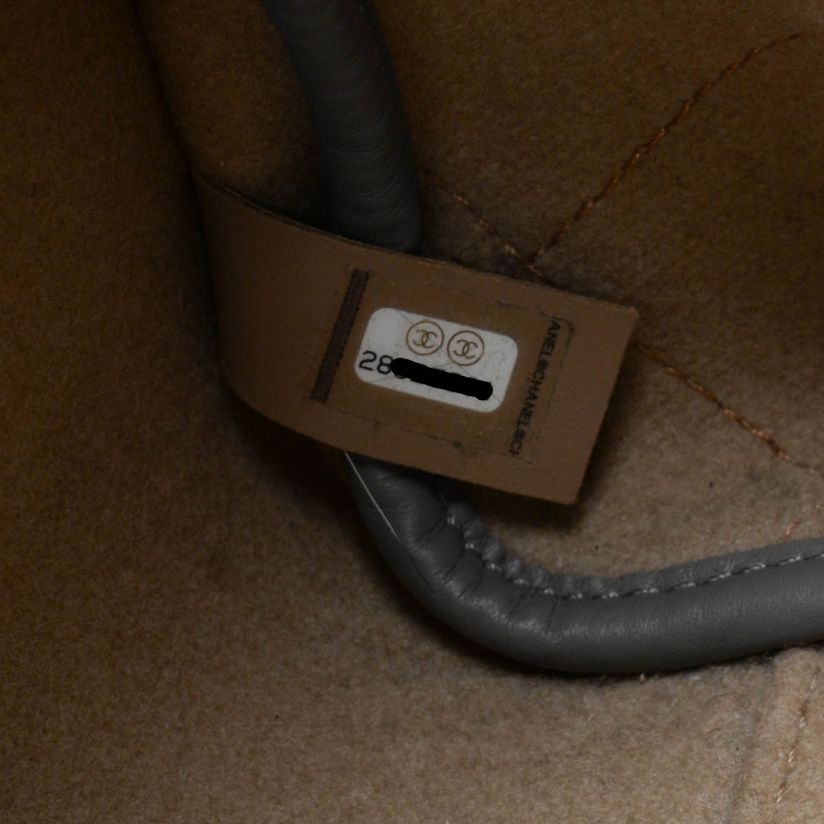 Chanel Grey & Beige Wool Felt Large Deauville Tote