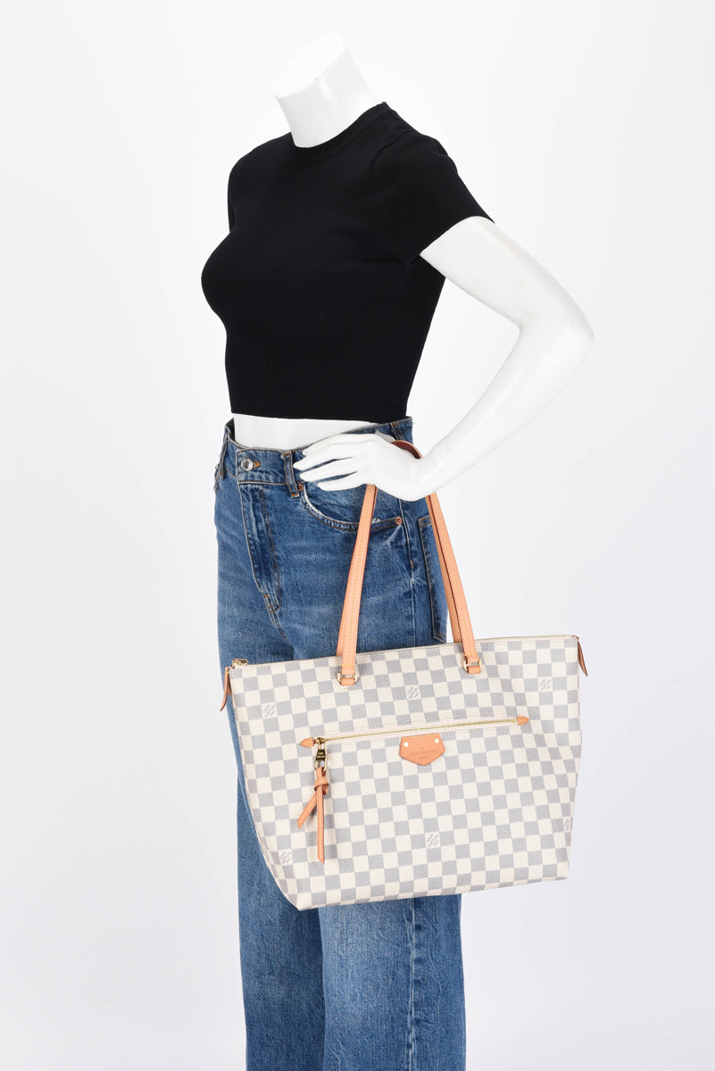 Louis Vuitton Rose Ballerine Damier Azur Iena MM