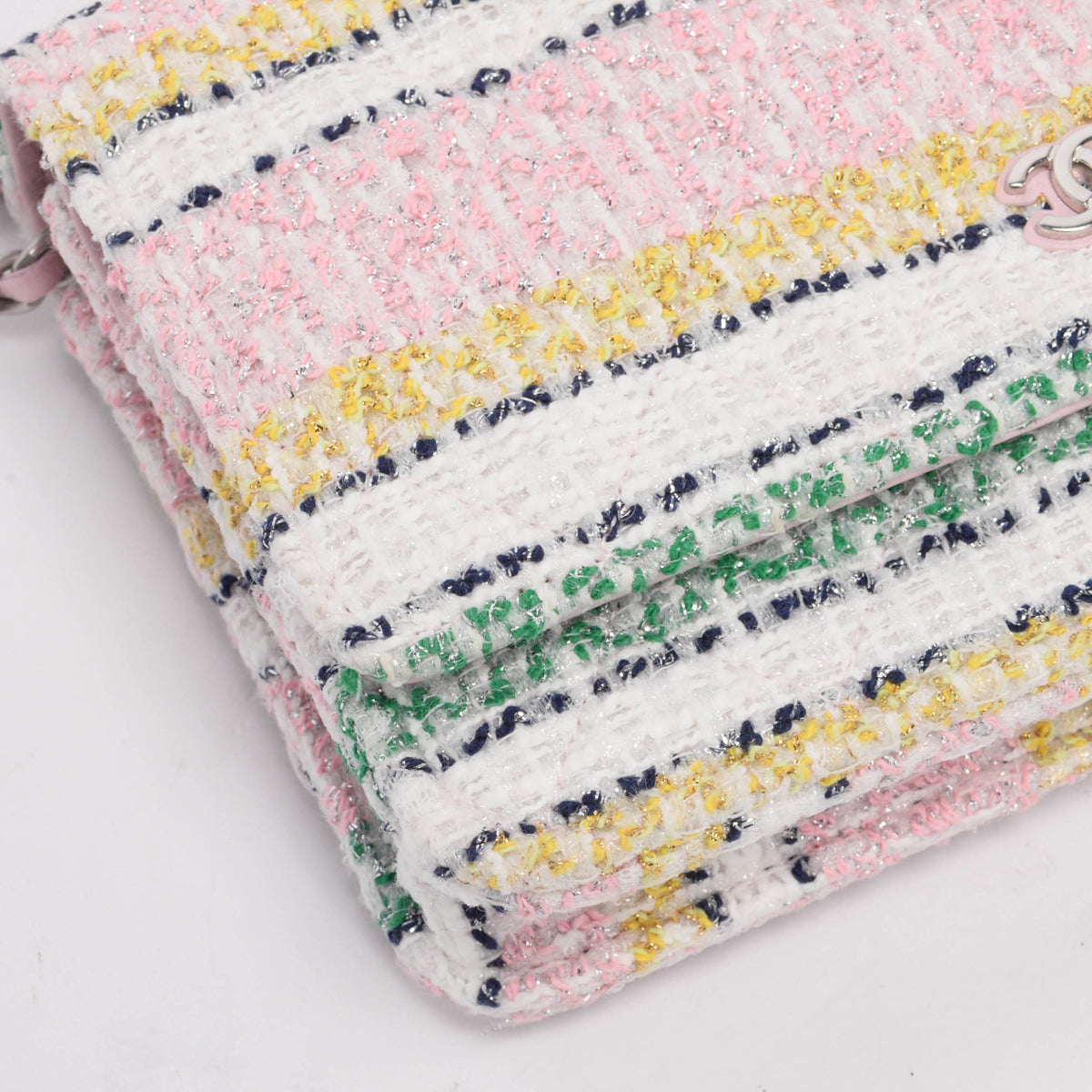 Chanel Pastel Quilted Tweed Classic Wallet On Chain Mini Bag
