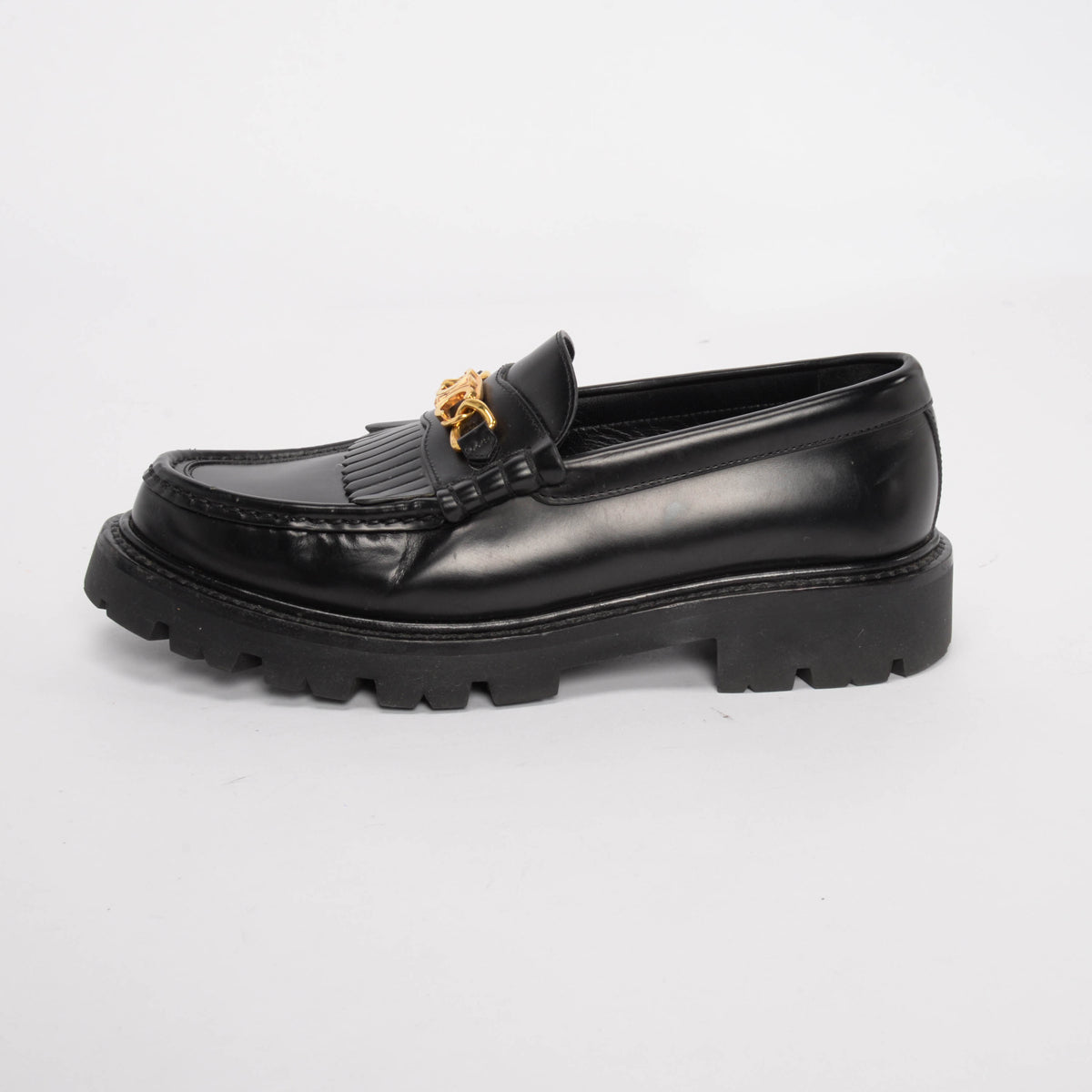 Celine Black Polished Bullskin Margaret Loafers 38.5