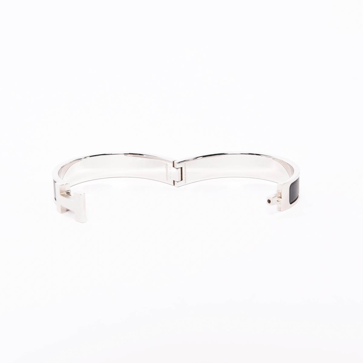Hermes Black Matte Enamel Clic HH Bracelet