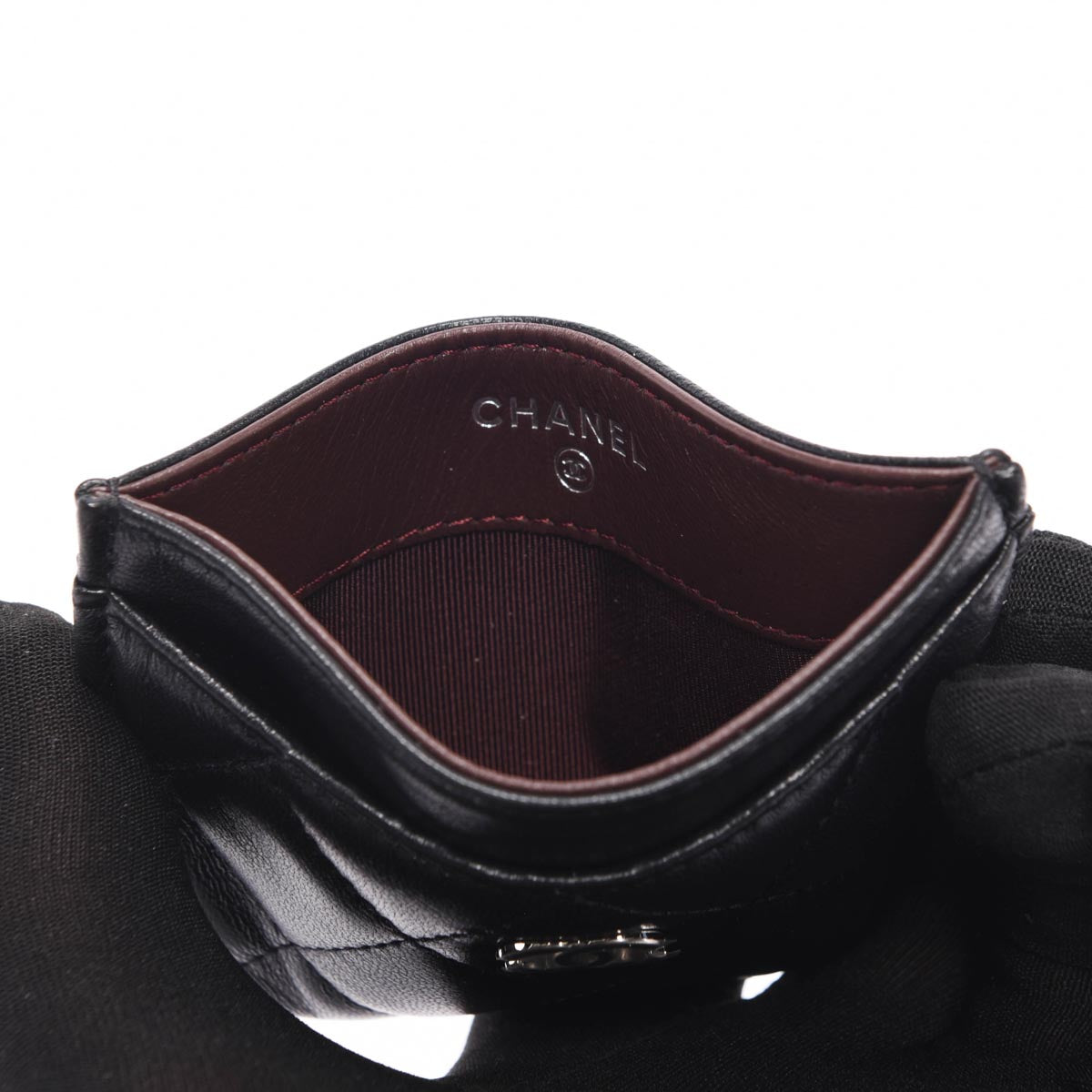 Chanel Black Quilted Lambskin Classic CC Card Holder