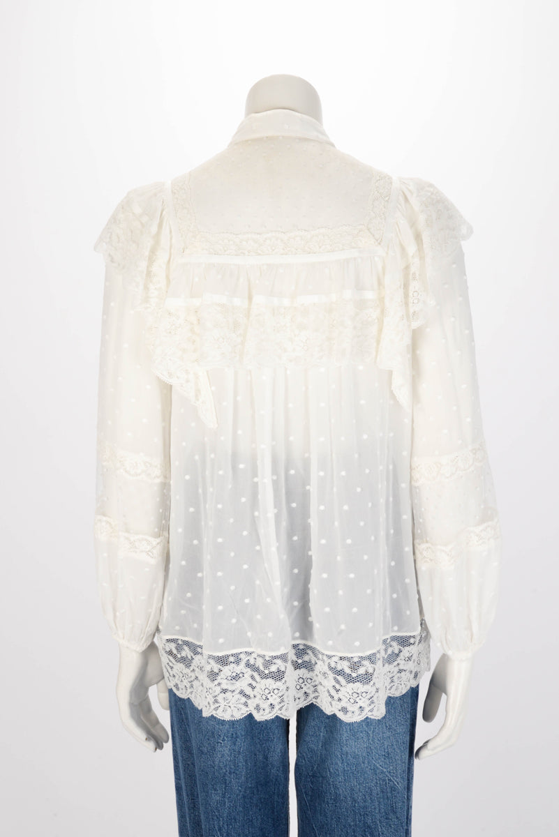 Zimmermann Pearl Moncur Lace Yoke Blouse 1