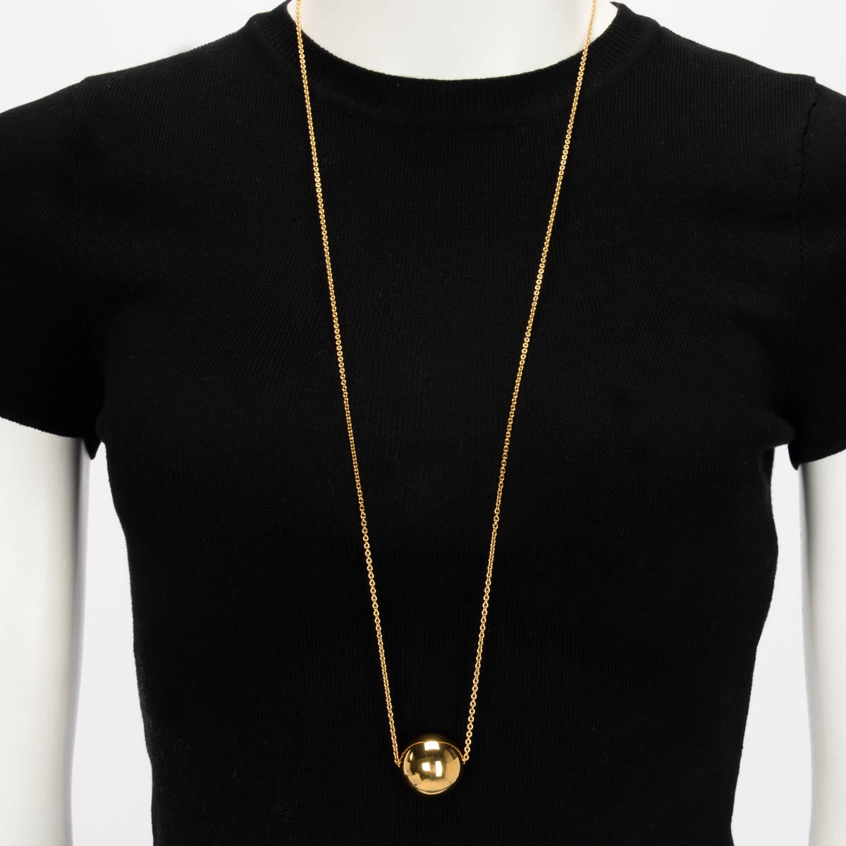 Saint Laurent Gold Tone Sphere Pendant