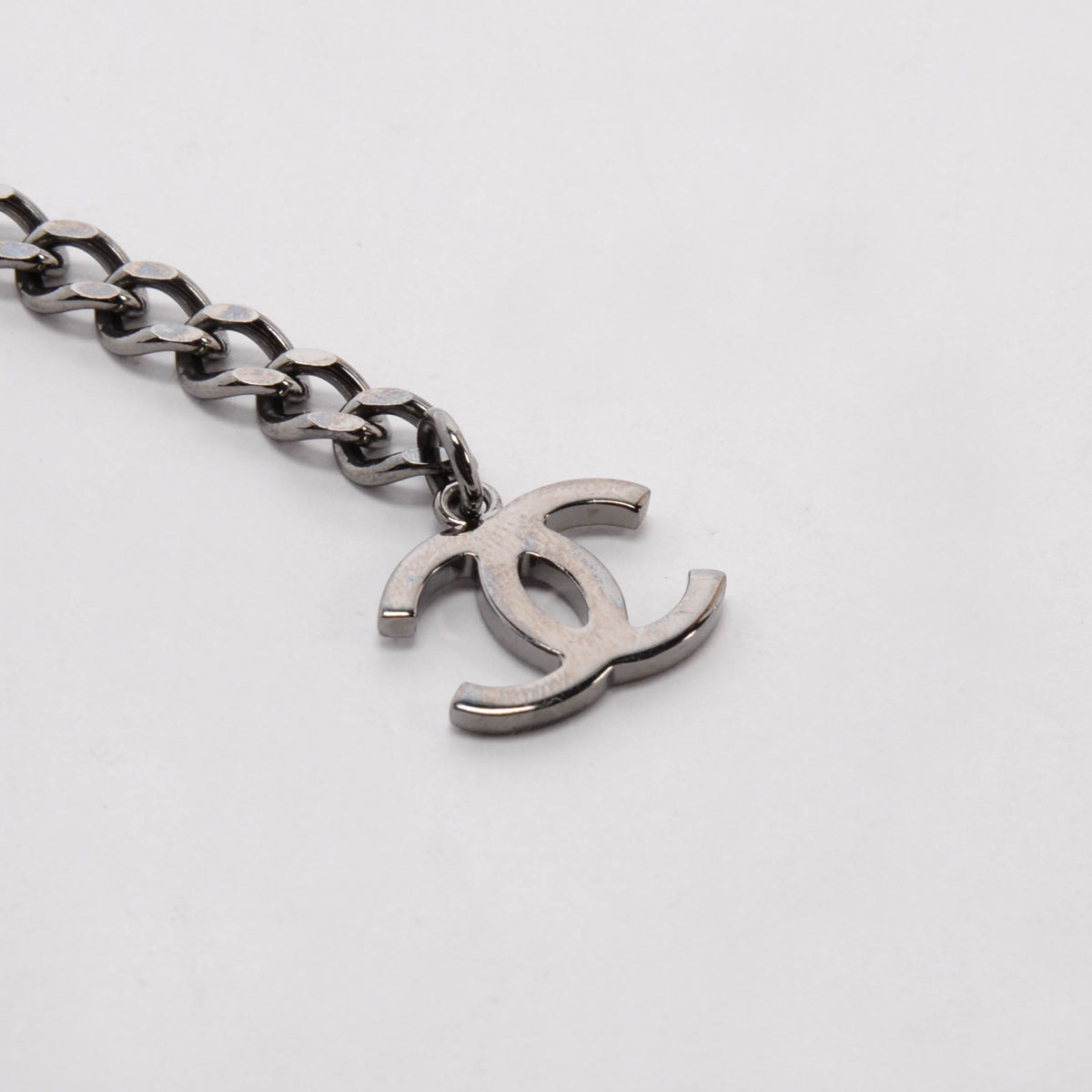 Chanel Gunmetal Crystal CC Chain Belt