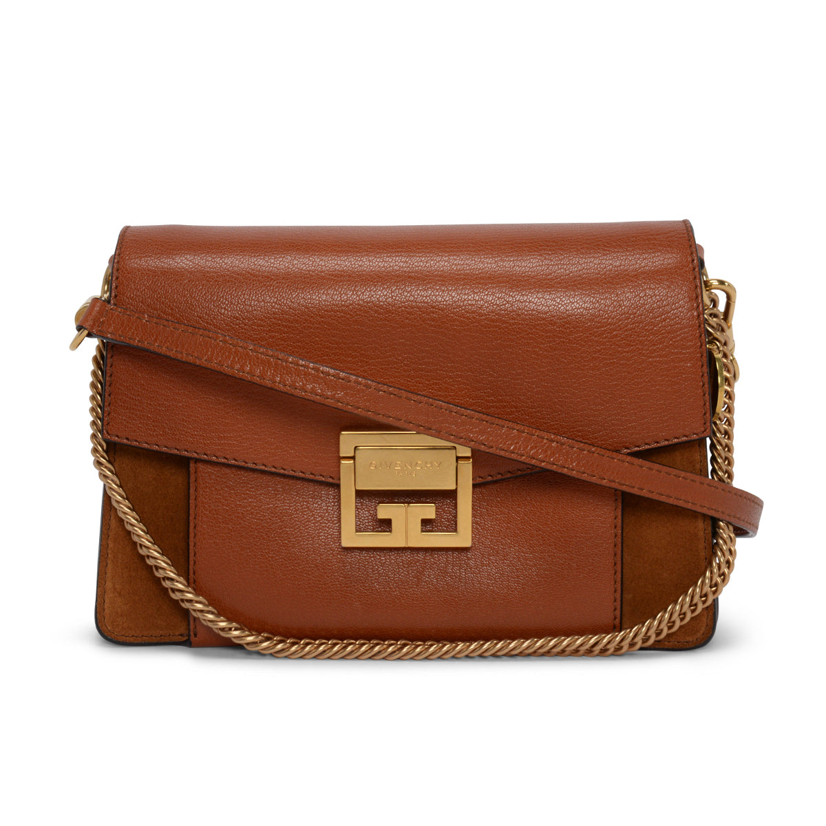 Givenchy Chestnut Goatskin & Suede Small GV3 Bag