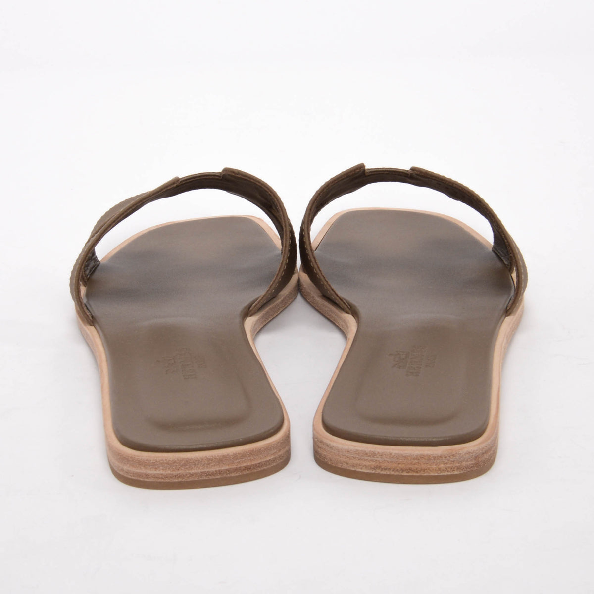 Hermes Etoupe Epsom Oran Sandals 39.5