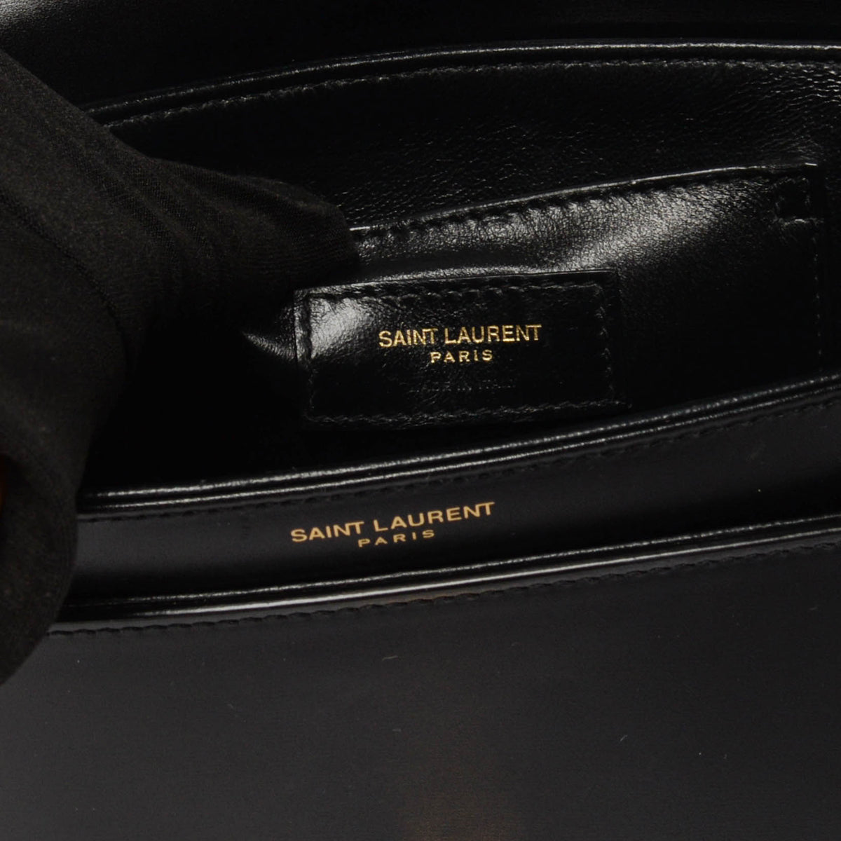 Saint Laurent Black Box Calf Medium Solferino Satchel Bag