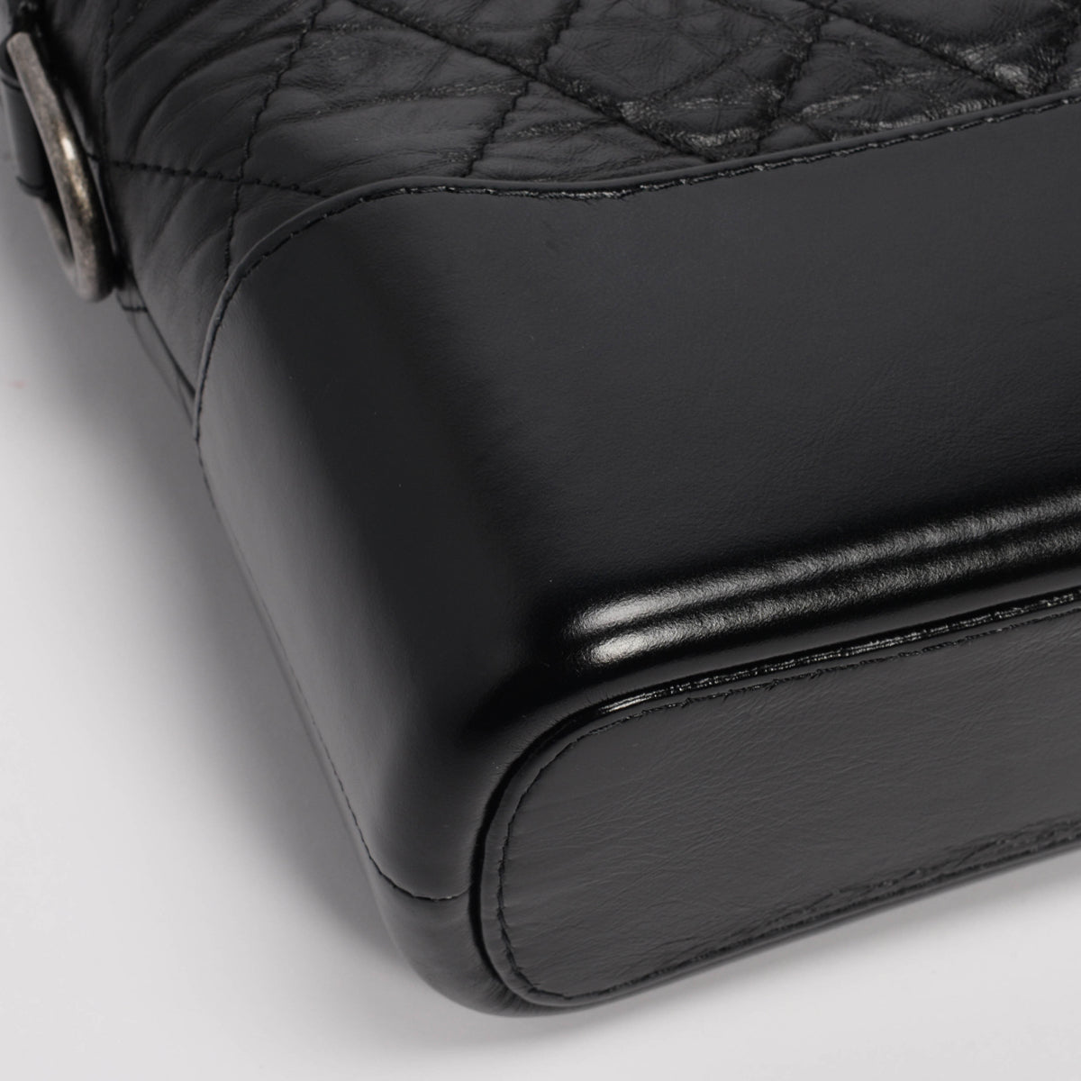 Chanel Black Aged Calfskin Medium Gabrielle Hobo Bag