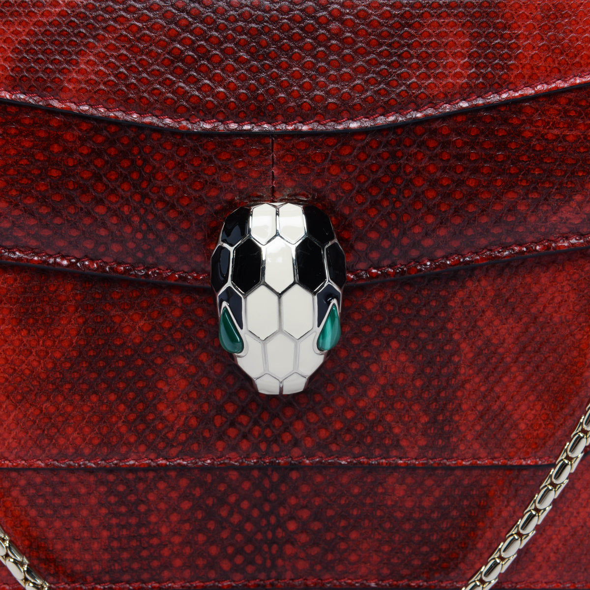 Bulgari Carmine Red Karung Medium Serpenti Forever Bag