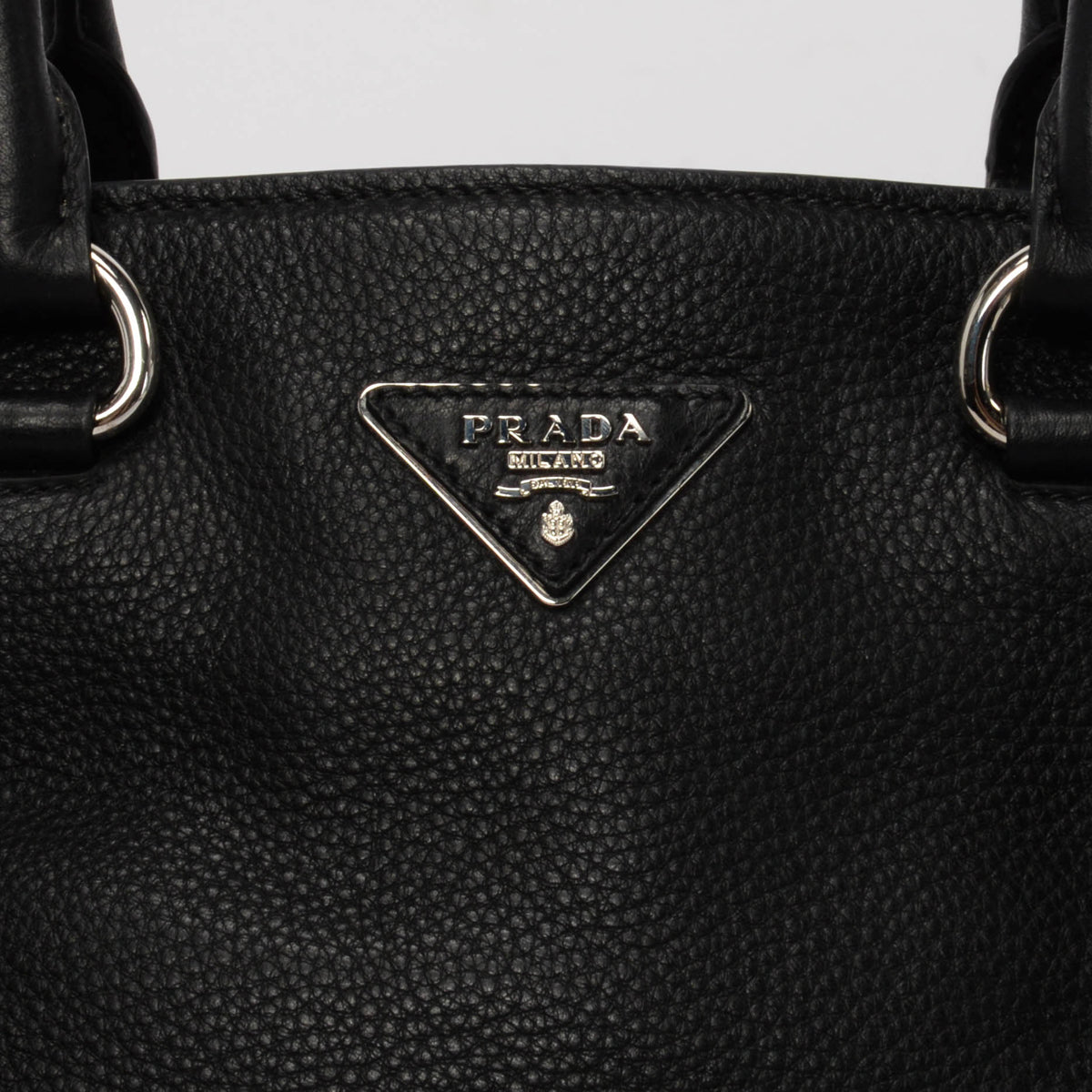 Prada Black Vitello Daino Convertible Shopping Tote